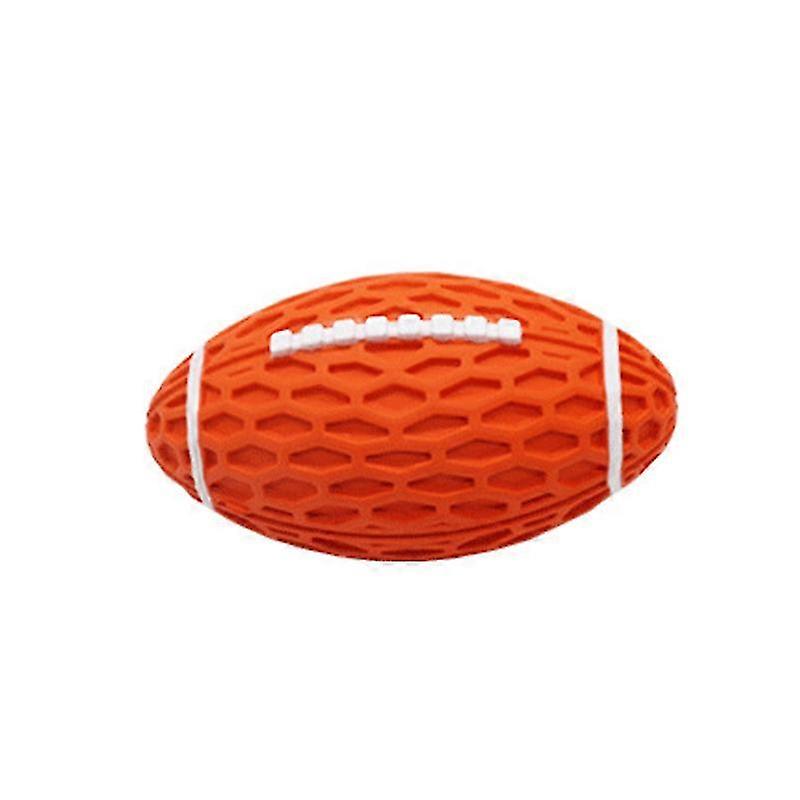 Interactive Soft Rubber Dog Chewing Ball for Indoor Outdoor Small - Squeaky Teeth Cleaning Toy in Orange