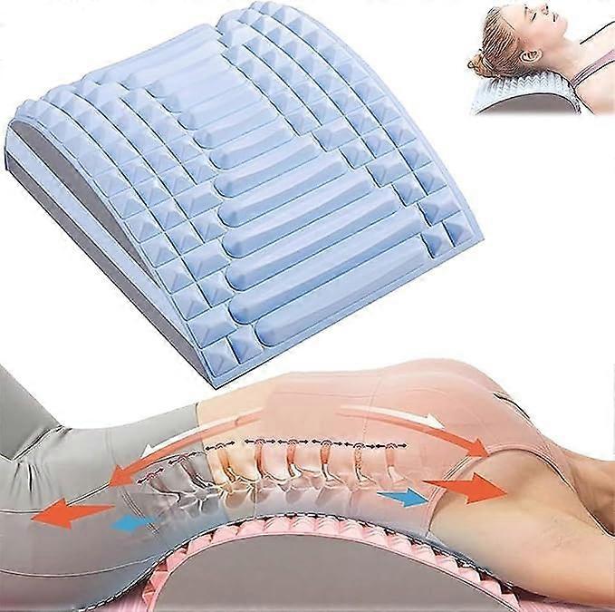 Back Stretcher for Posture Correction | Cervical Traction Device for TMJ Pain Relief | Lumbar Support Stretch Equipment, Blue