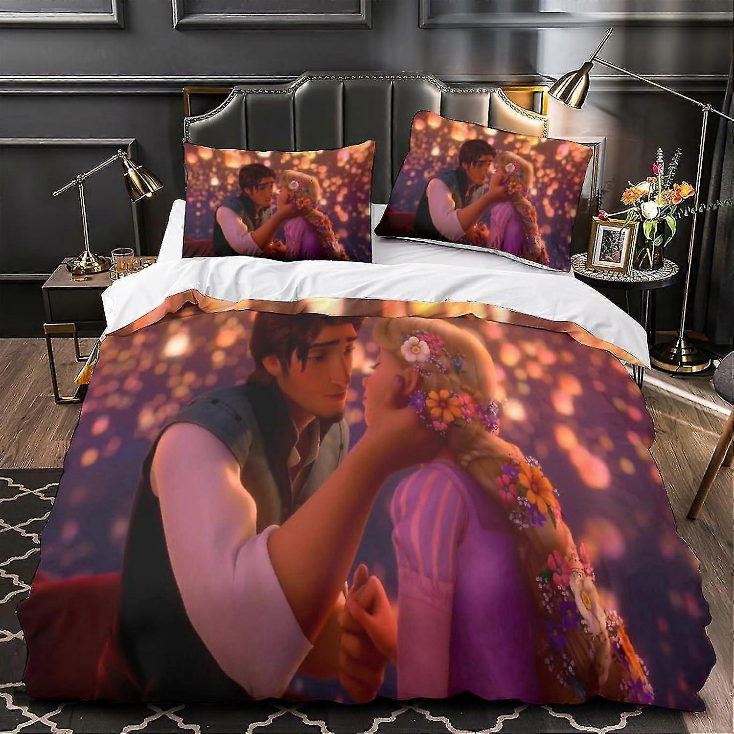 Set di biancheria da letto da 3 pezzi di dimensioni doppie con chiusura a cerniera e lacci, set da letto con motivo stampato in 3D