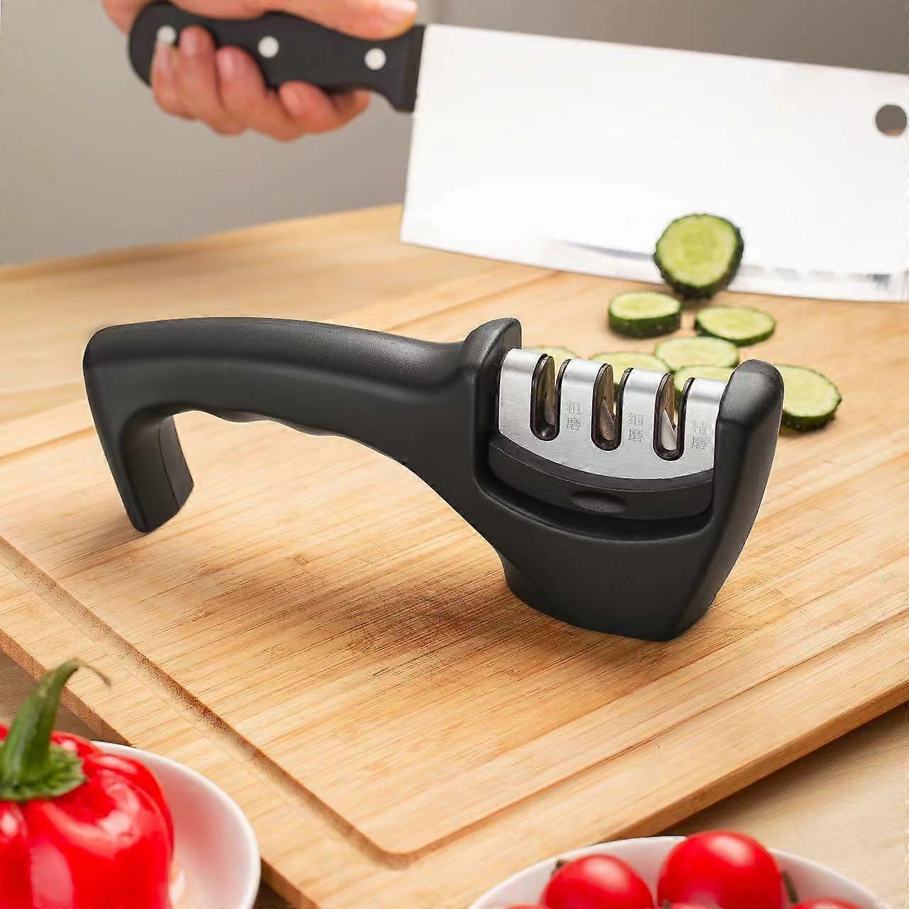 3 Level Manual Sharpener for Polishing, Sharpening and Repairing Kitchen Knives