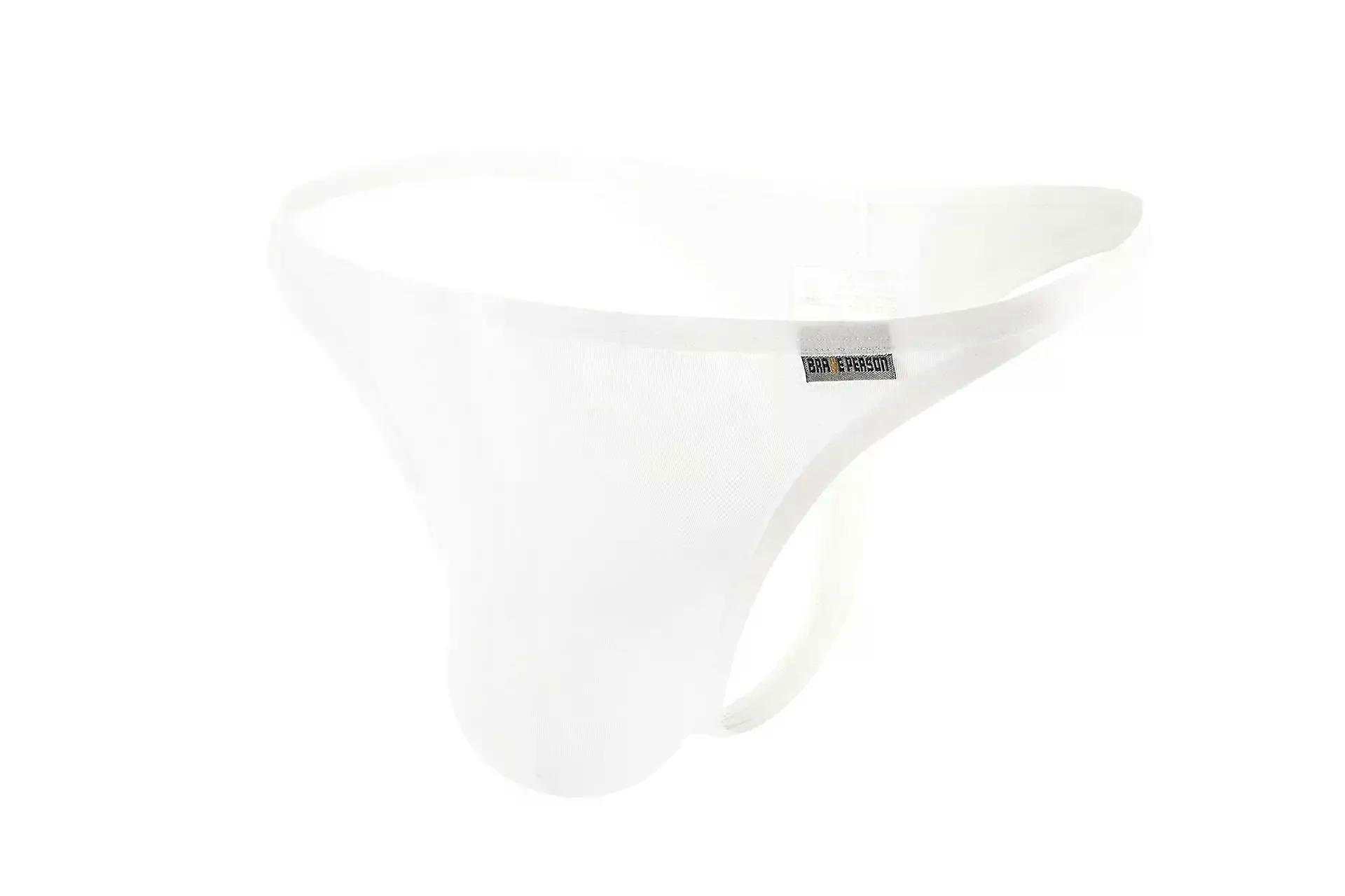 Men's Sexy T Back Thong Ice Silk Ultra-Thin Quick Dry Underwear Gays Erotic Low-Rise U Convex Pouch G-string Cool Feel Underpant