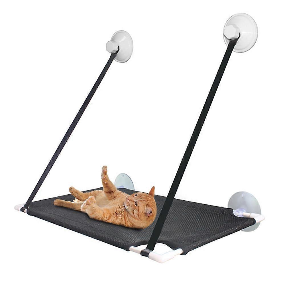 Cat hammock, cat window hammock window perch, safety cat climbing frame, spacesaving window cat seat (black singlelayer, universal size)