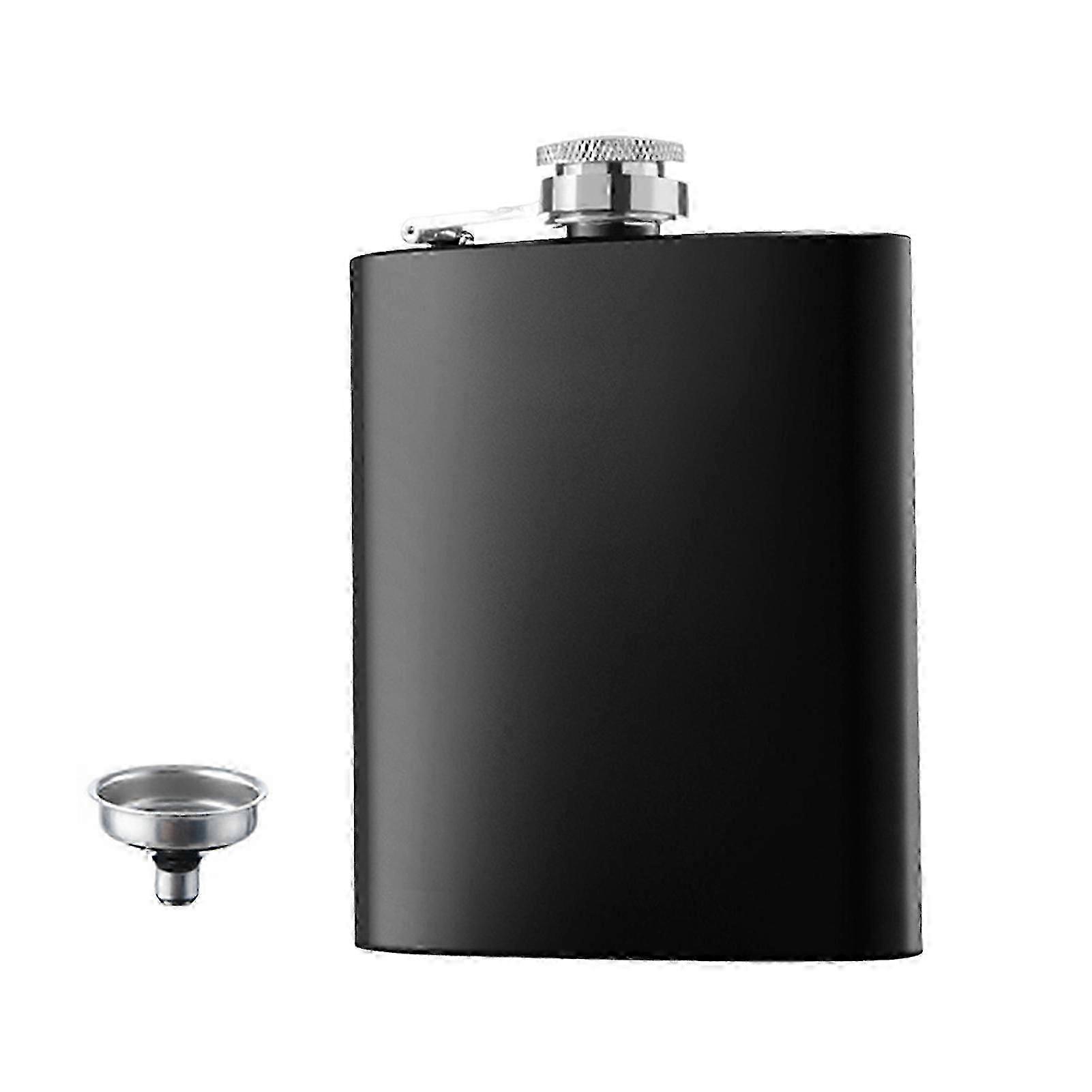 6 Oz Matte Leakproof Stainless Steel Hip Flask with Funnel and Never-Lose Cap for Outdoor Activities