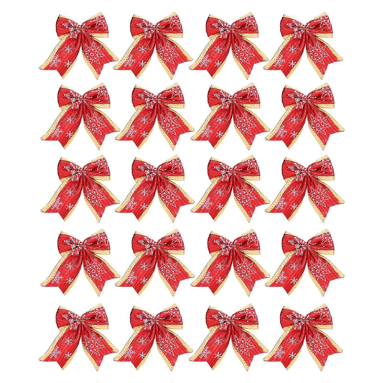 2025 Latest Model 20Pcs Christmas Bows Durable Polyester Cotton Vibrant