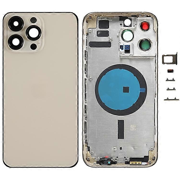 For iPhone 14 Pro Max Back Battery Housing Cover Middle Plate Frame Side Buttons Replacement (EU Ver