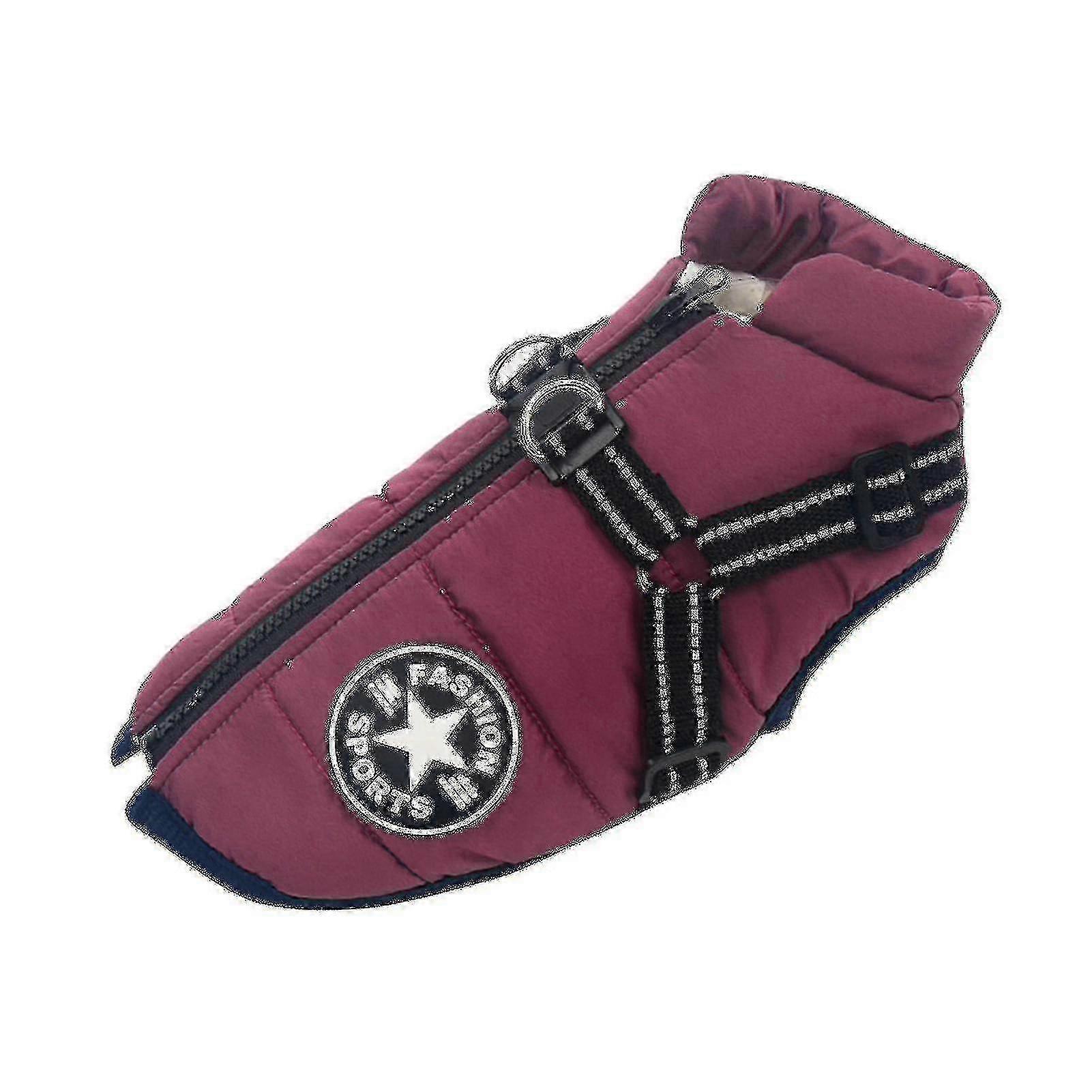 Warm Waterproof Dog Jacket With Harness for Small/Large Dogs Winter Cotton Padded S-5XL