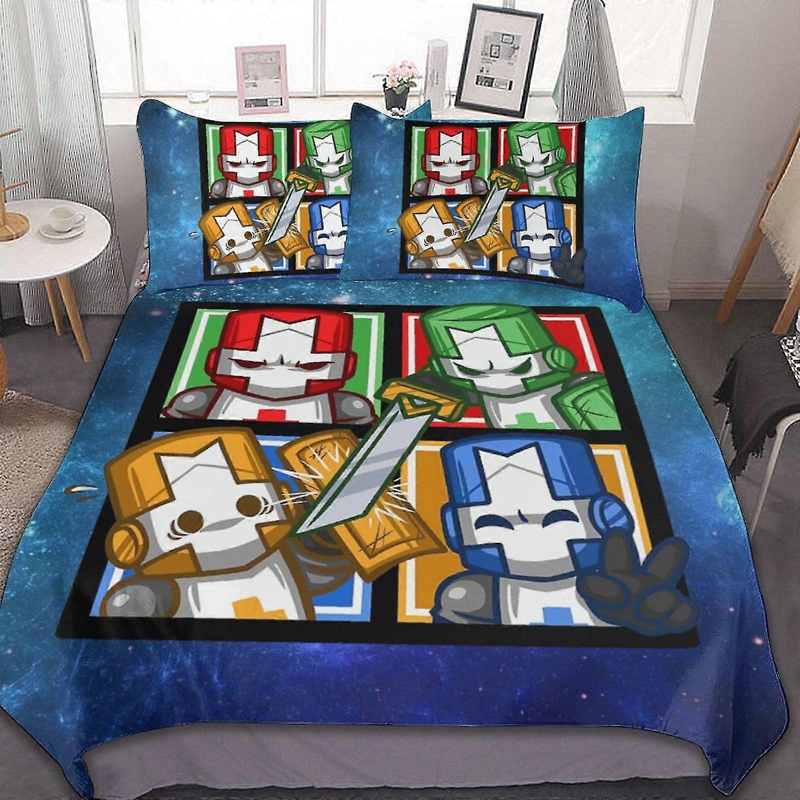 Gaming-Themed 3 Pcs Bed Sheets Set Breathable Duvet Cover with 2 Pillow Shams Soft All Seasons Bedding Set