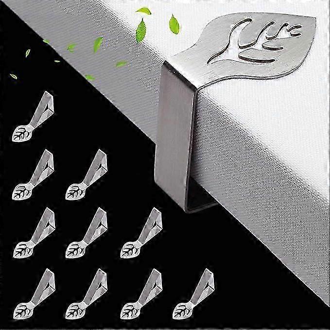 Tablecloth Clips, Stainless Steel, Pack of 10, Outdoor Table Clips, Tablecloth Weights for Thick Tables, Restaurant, Garden Table & Picnic, Tablecloth