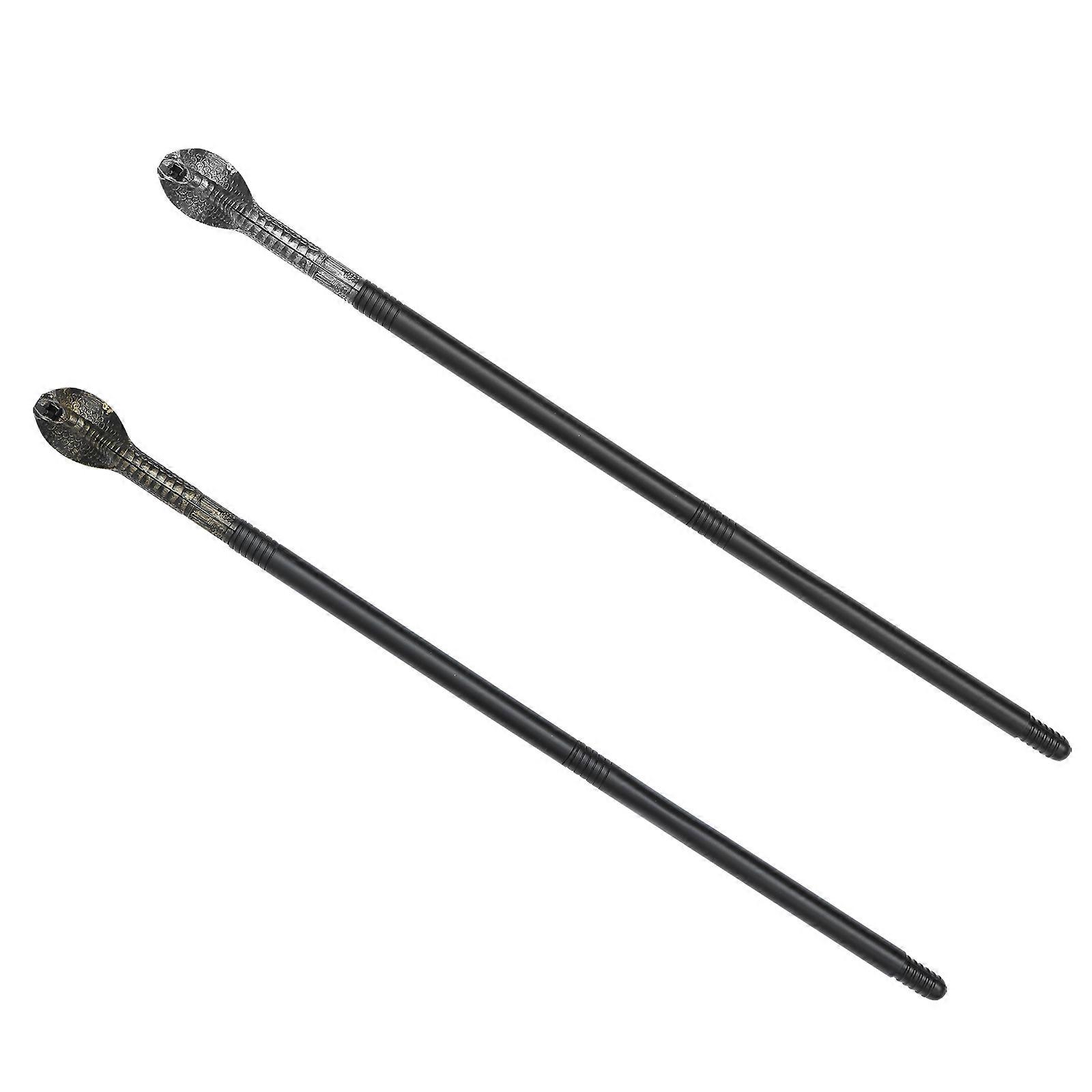 2pcs Snake Head Costume Walking Canes for Halloween Party Accessories – Ideal for Carnival and Stage Performances for Adults