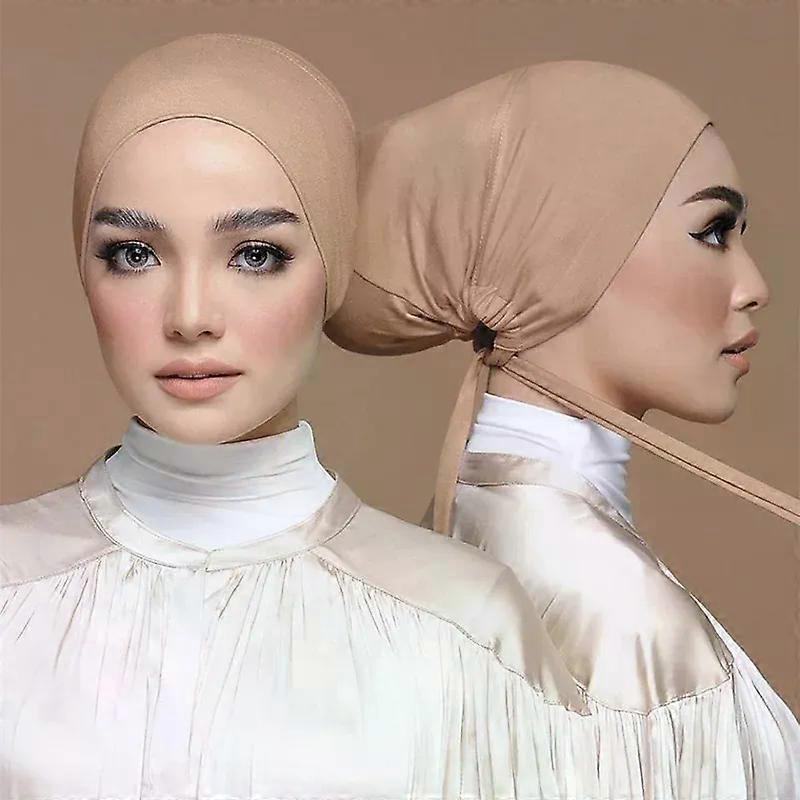 Neue weiche Modal Muslim Turban Hut Innere Hijab Mützen Islamische Untertuch Haube Indien Hüte Weibliche Kopftuch Turbante Mujer