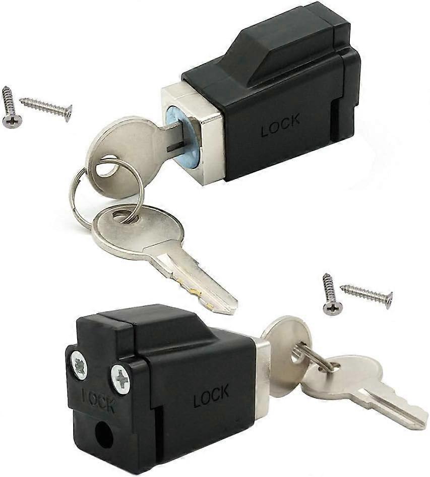 2 Pack Sliding Window Stopper Lock with 2 Keys - for Thickness 1/4" Small Frame Edge Clamp, Aluminum Alloy Windows Frame Locking Tool for Hom