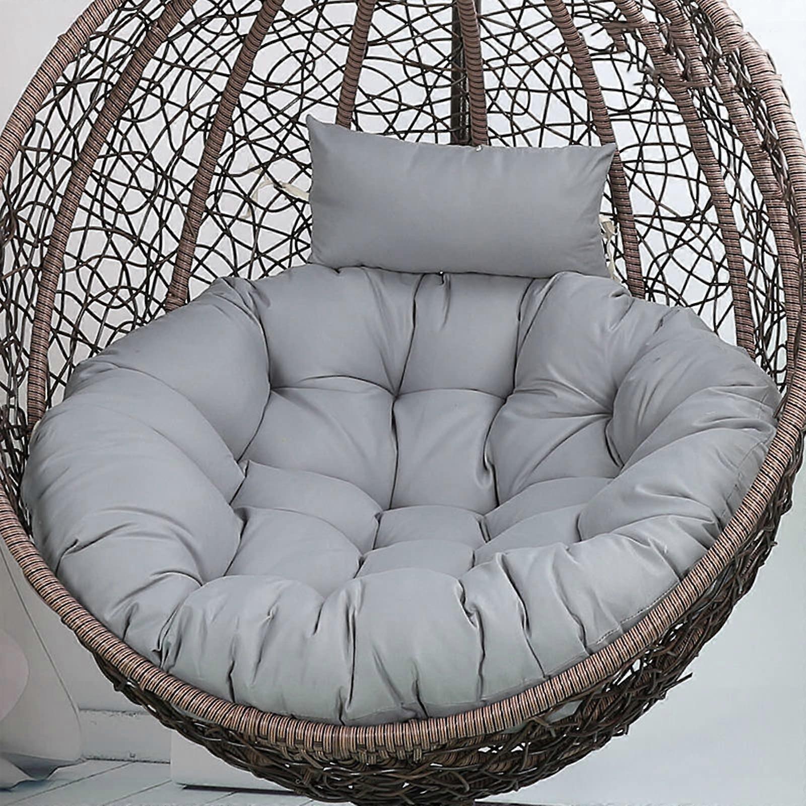 Hanging Egg Chair Cushion, Thick Soft Rocking Chair Cushion with Pillow, Gray