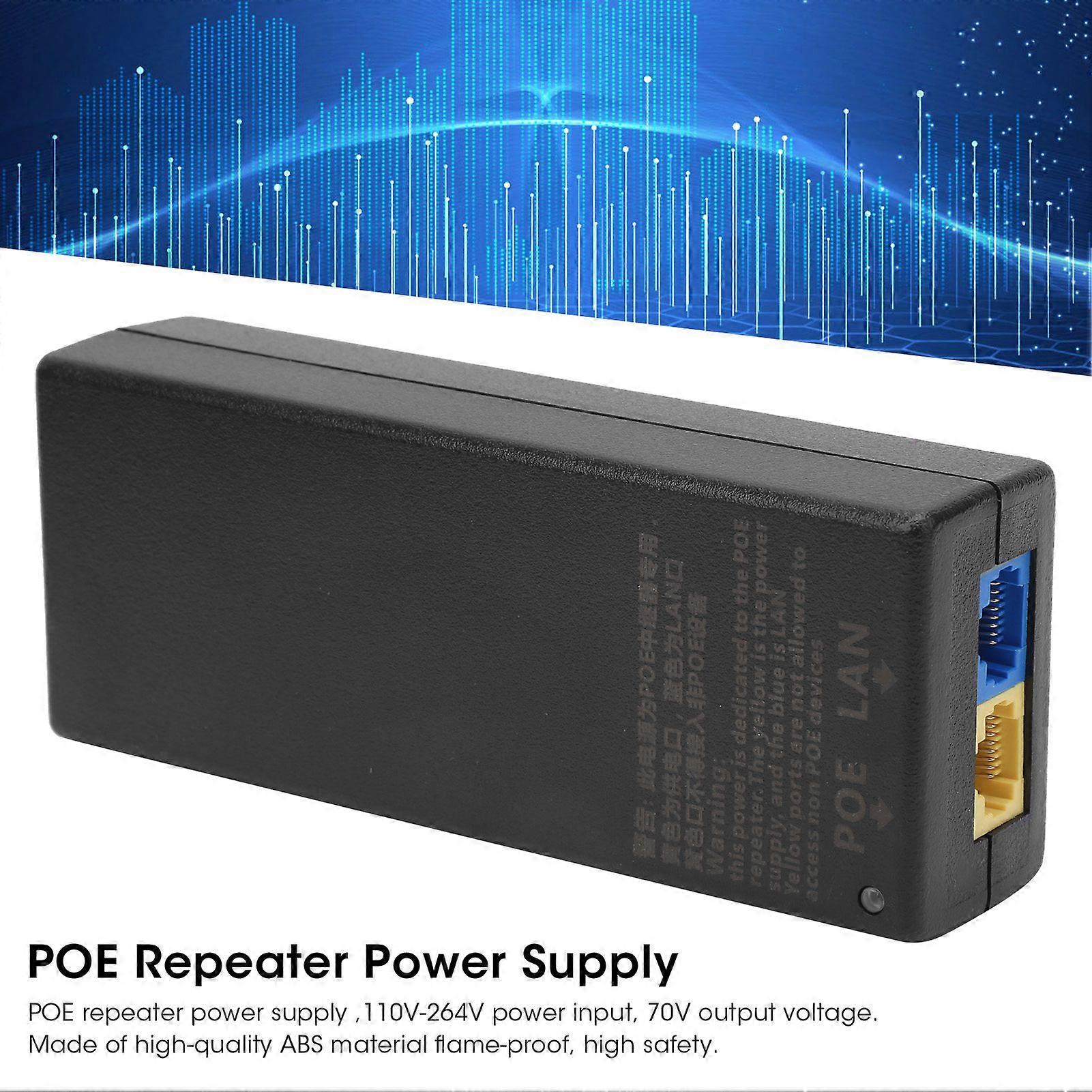 4-Way POE Repeater Power Supply Adapter Injector for CCTV Security Surveillance 110-264VEU Plug