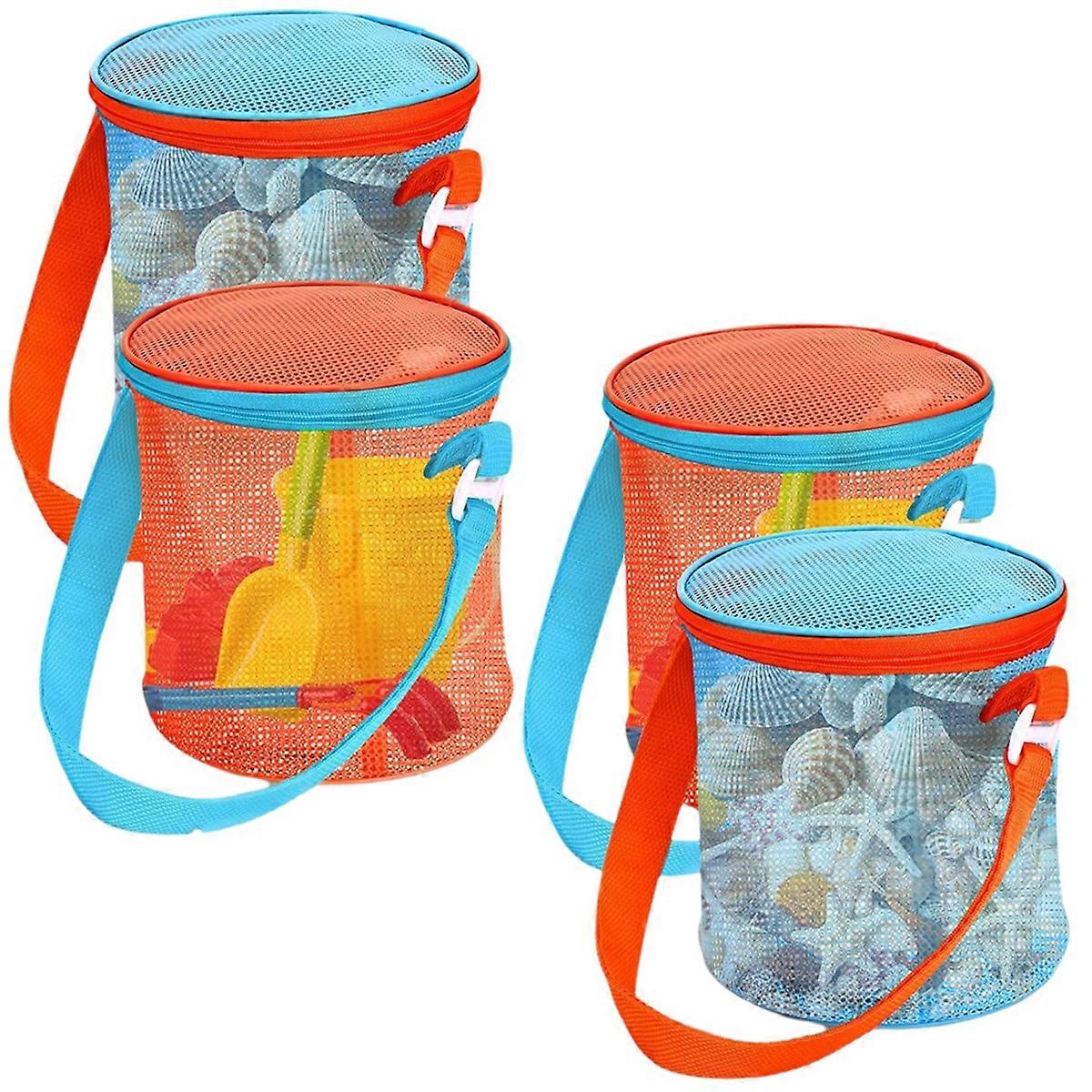 4pcs Sea Shell Bags for Beach Mesh Seashell Holder
