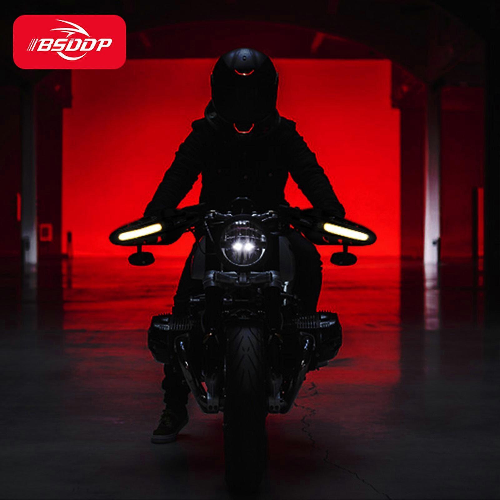 BSDDP 2Pcs Universal Motorcycle Handguards with LED Light Motorcycle Handguard Handlebar Protector