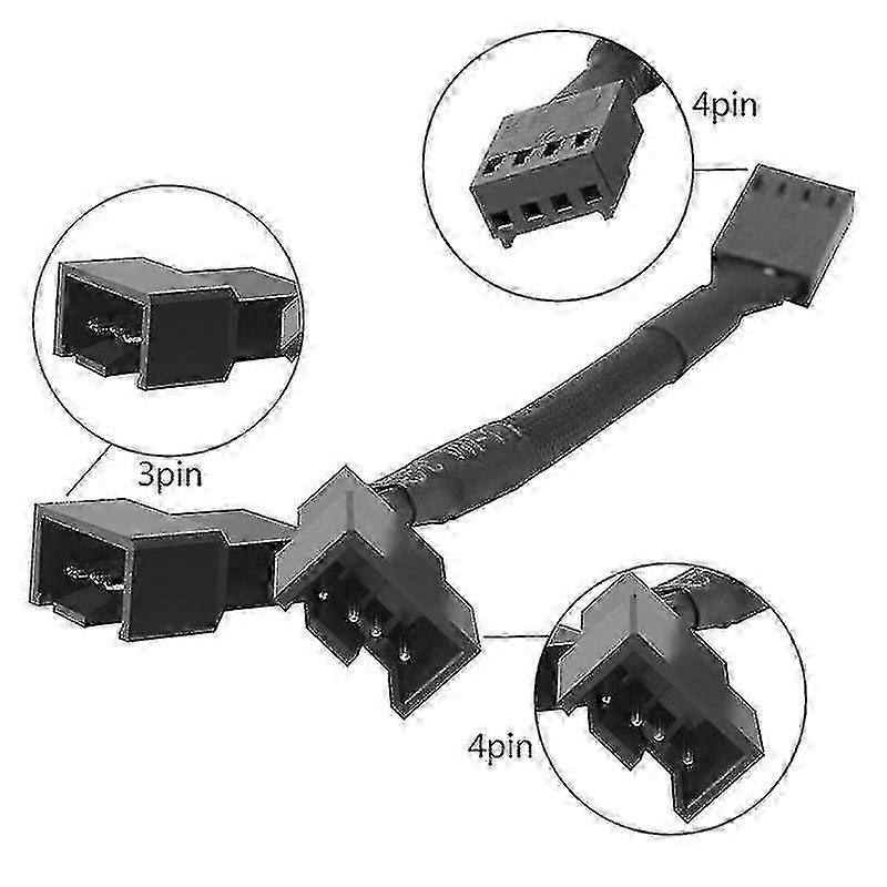 4-Pin PWM Y Splitter Fan Cable Adapter 1x4pin to 2x4pin for PC Computer Accessories