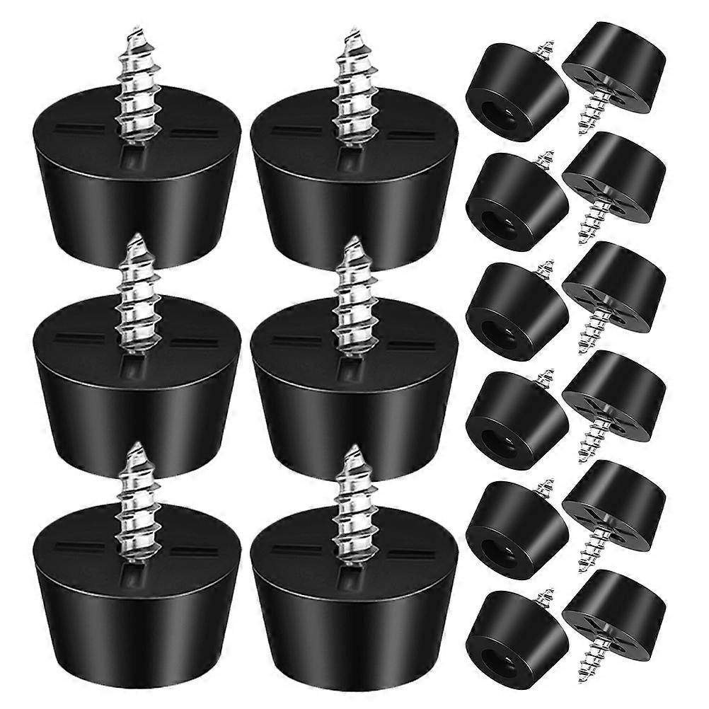 100 Pcs Screw On Non Slip Furniture Pads for Desk Chairs Black PVC Chair Leg Floor Protectors Round
