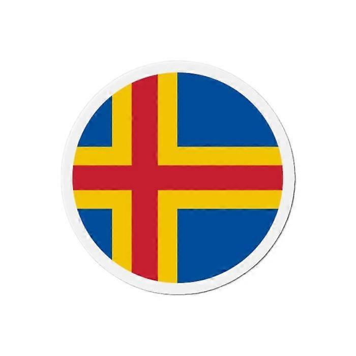 Aland Flag Round Magnet - Multicolored - 10 cm - 50 pieces - Synthetic resin - Mixed