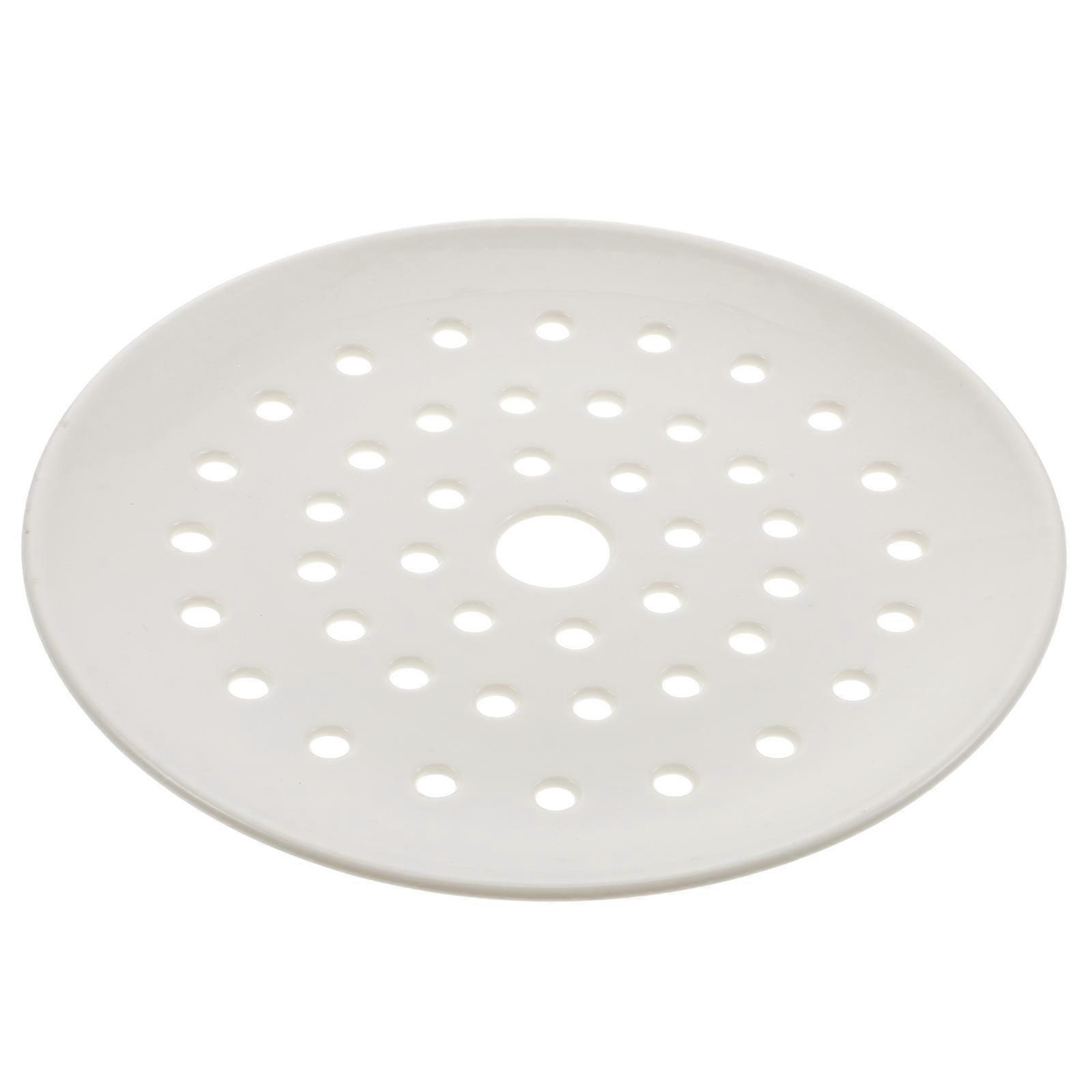1Pc Sturdy Ceramic Dumpling Plate Round Draining Plate White