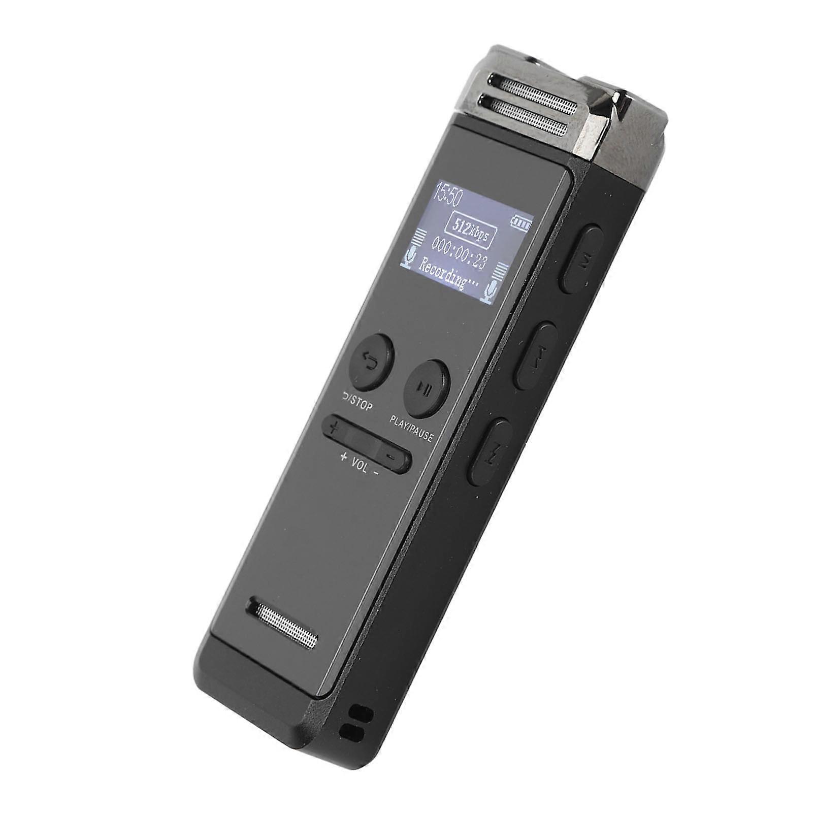 32GB Zinc Alloy Digital Voice Recorder with LCD Screen, Compact