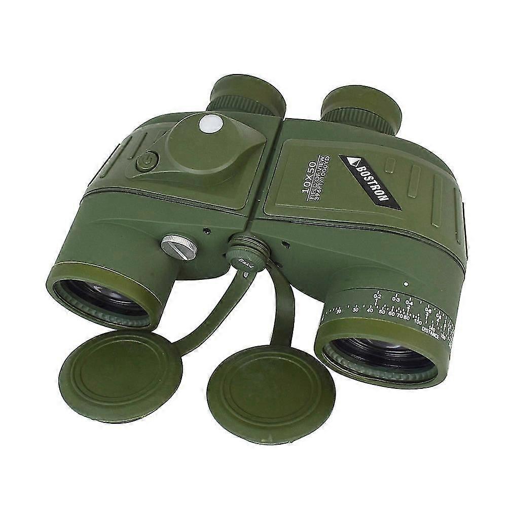 Binoculars 10x50 Marine Military Telescope Life Waterproof With Rangefinder Compass Bak4 Prism Fmc Lens Bird Watching For Adults