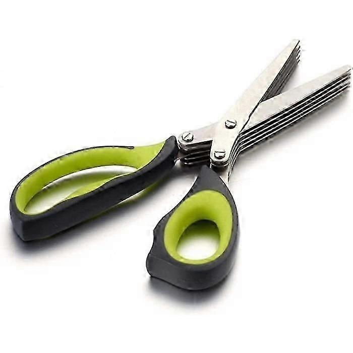 5-Layer Stainless Steel Multifunctional Kitchen Scissors & Herb Cutting Tool - Scallion & Spice Scissors for Efficient Food Prep