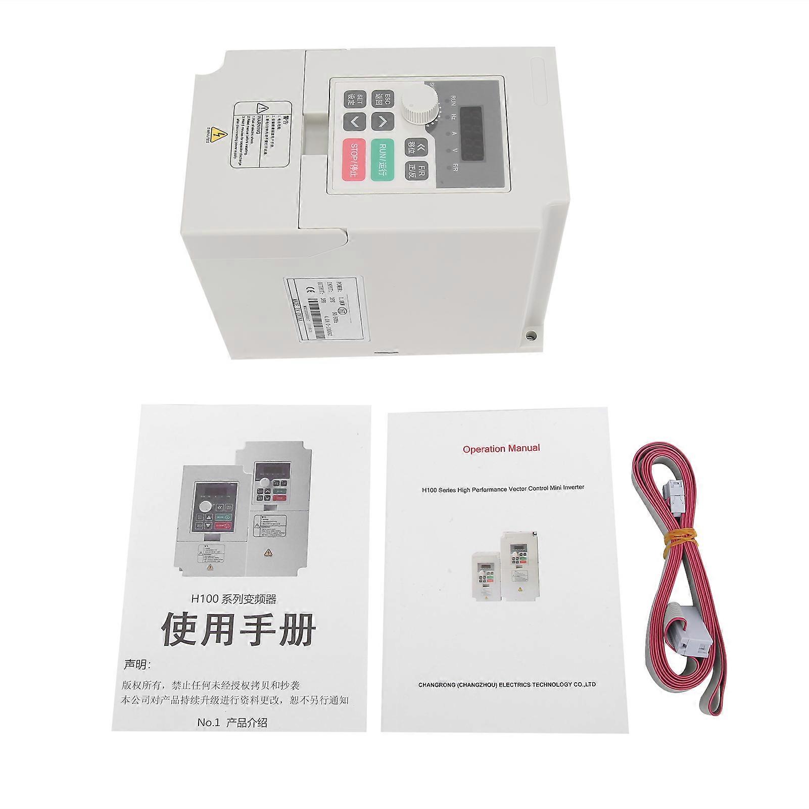 Vector Frequency Converter Input V/F Control PID Automatic Adjustment Electronic ComponentH100‑1.5S2‑1B 1‑Phase AC220V