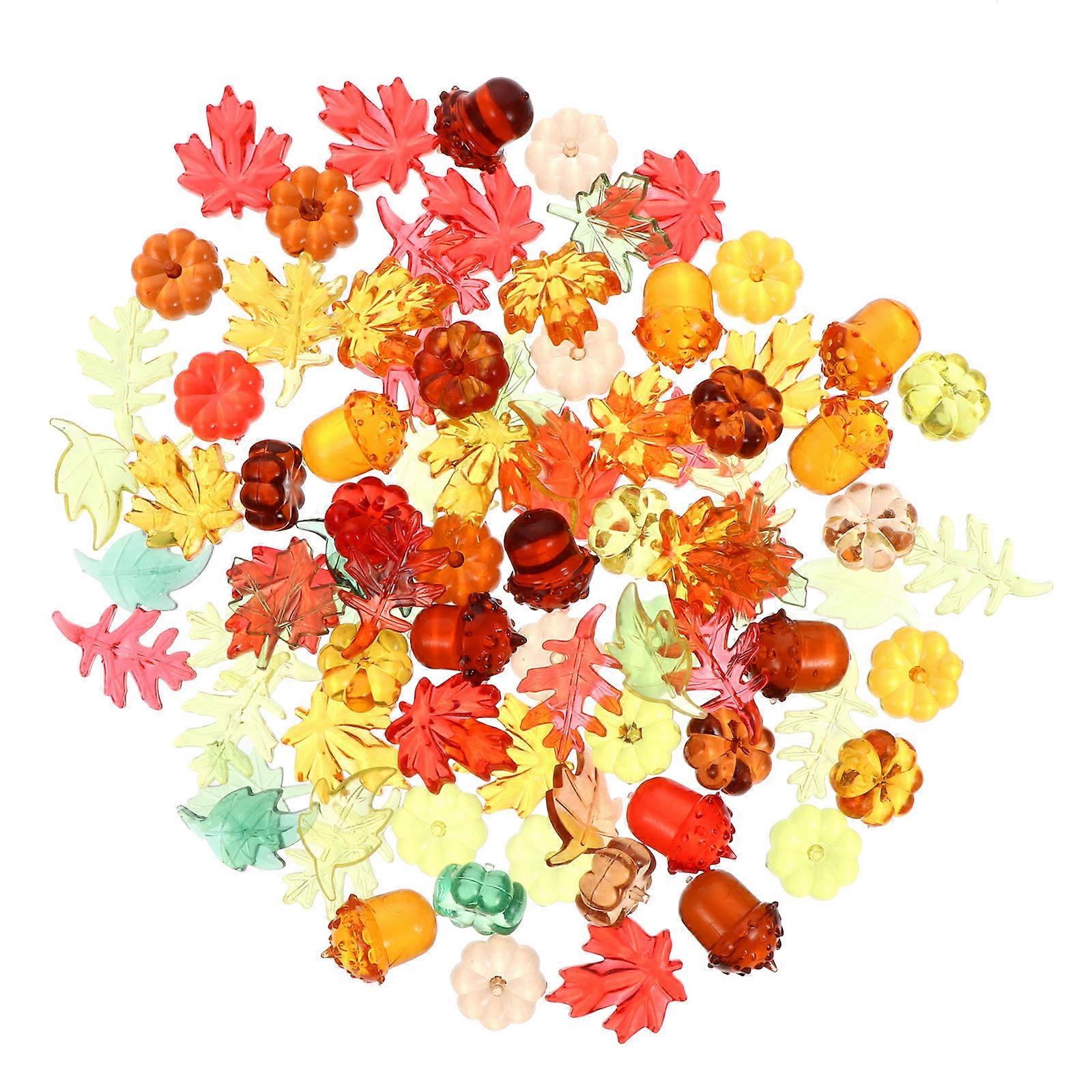 Thanksgiving Day Party Props Small Colorful Ornaments Acrylic Material Not Easy To Wear Tear 90Pcs