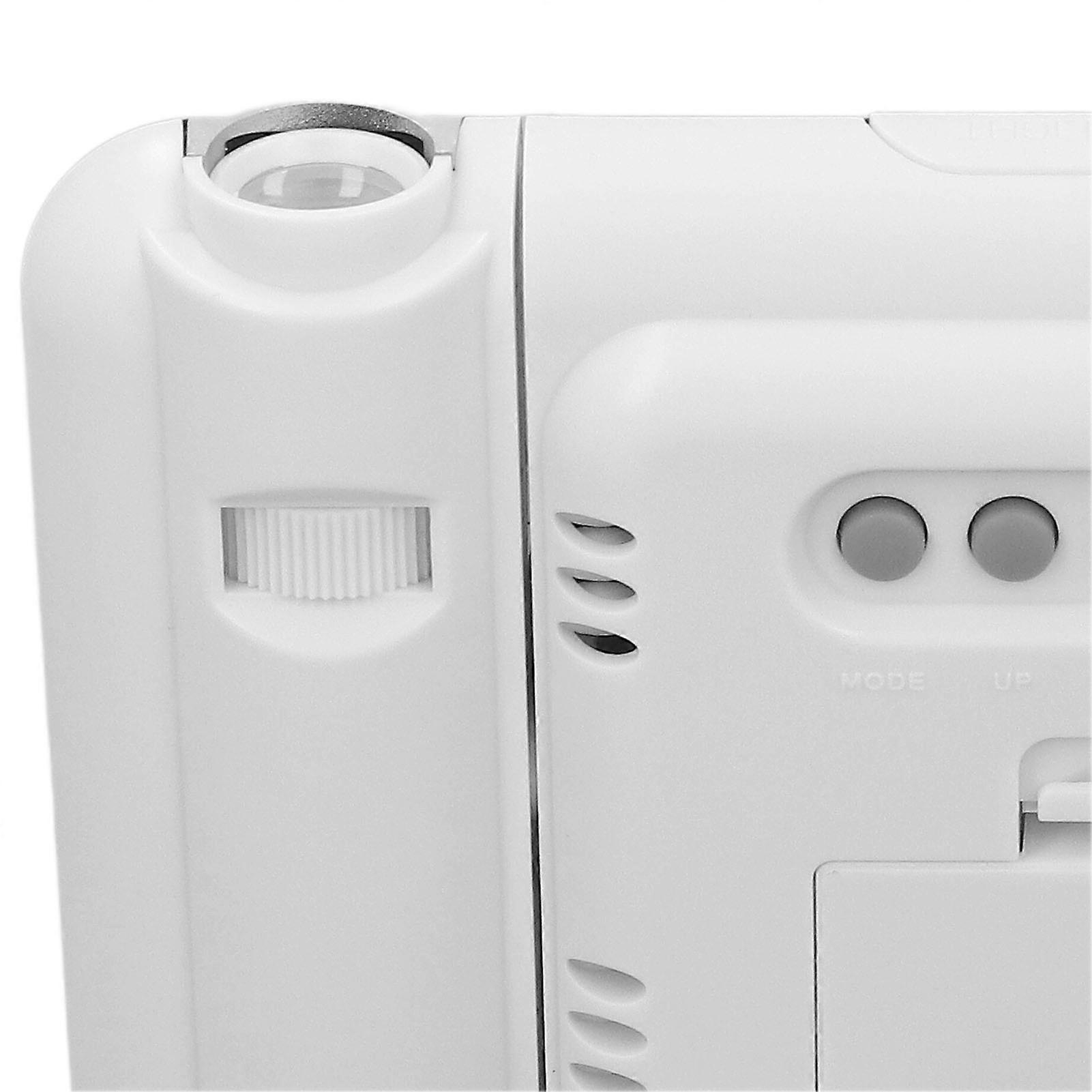 Weather Station Clock Temperature Humidity LCD Color Display LED Backlight Snooze Function Projection Alarm Clock White Without Wiring