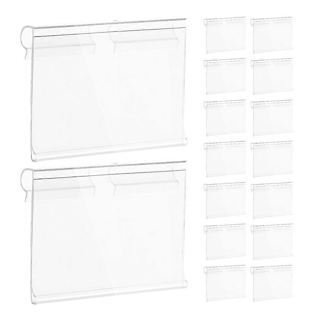 50pcs Transparent PVC Label Holders for Wire Shelves – Clear Price Tag Holders for Retail Display – Easy Clip Sign Holders for Supermarkets and