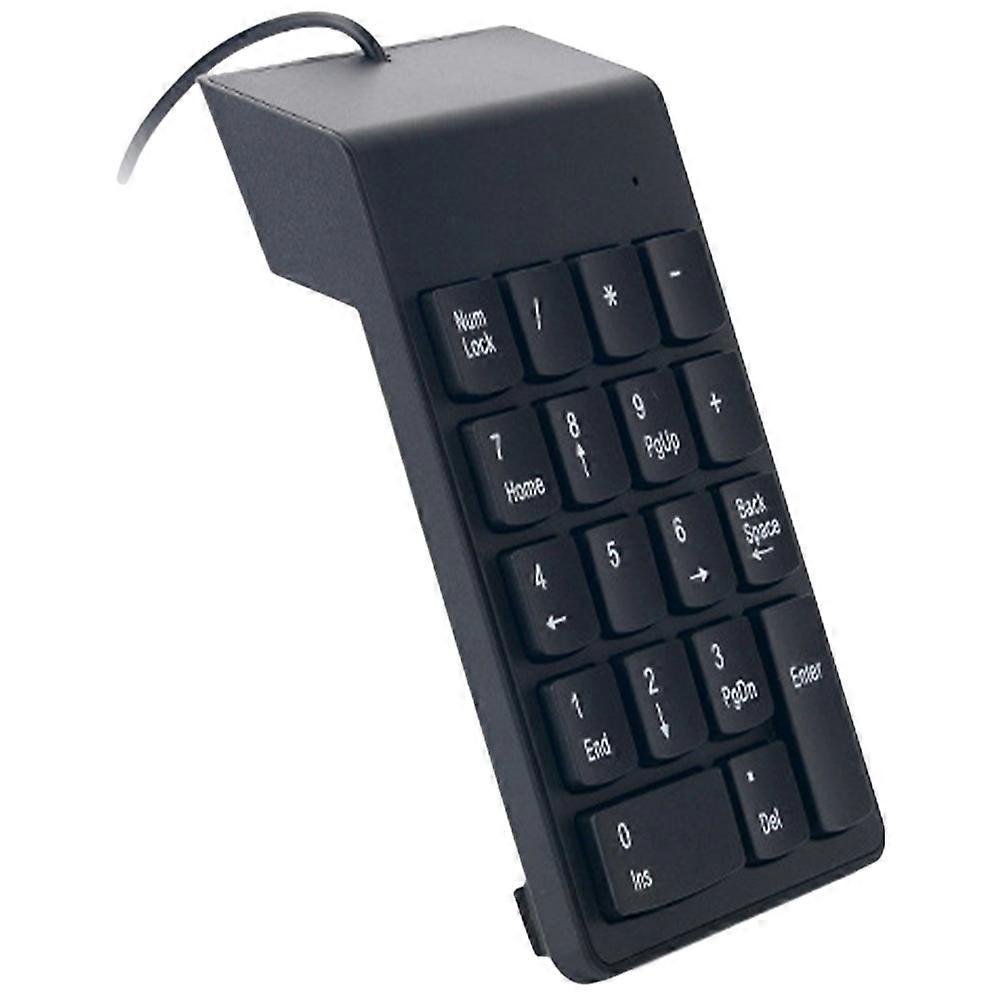 USB Numeric Keyboard for Computer Use Made of ABS Black Mini 18 Key Portable for Laptop Travel