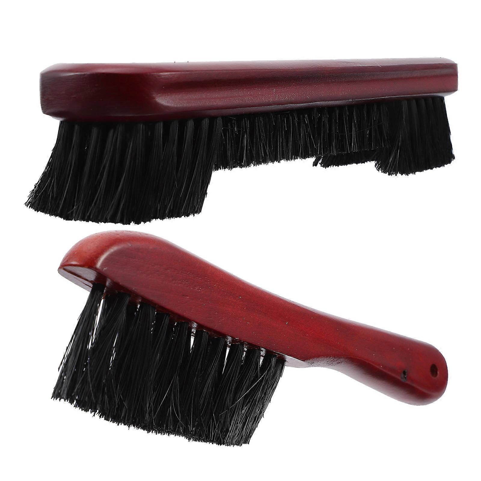 Brown Billiard Table Rail Brush Set for Cleaning with Durable Composite Material 2pcs
