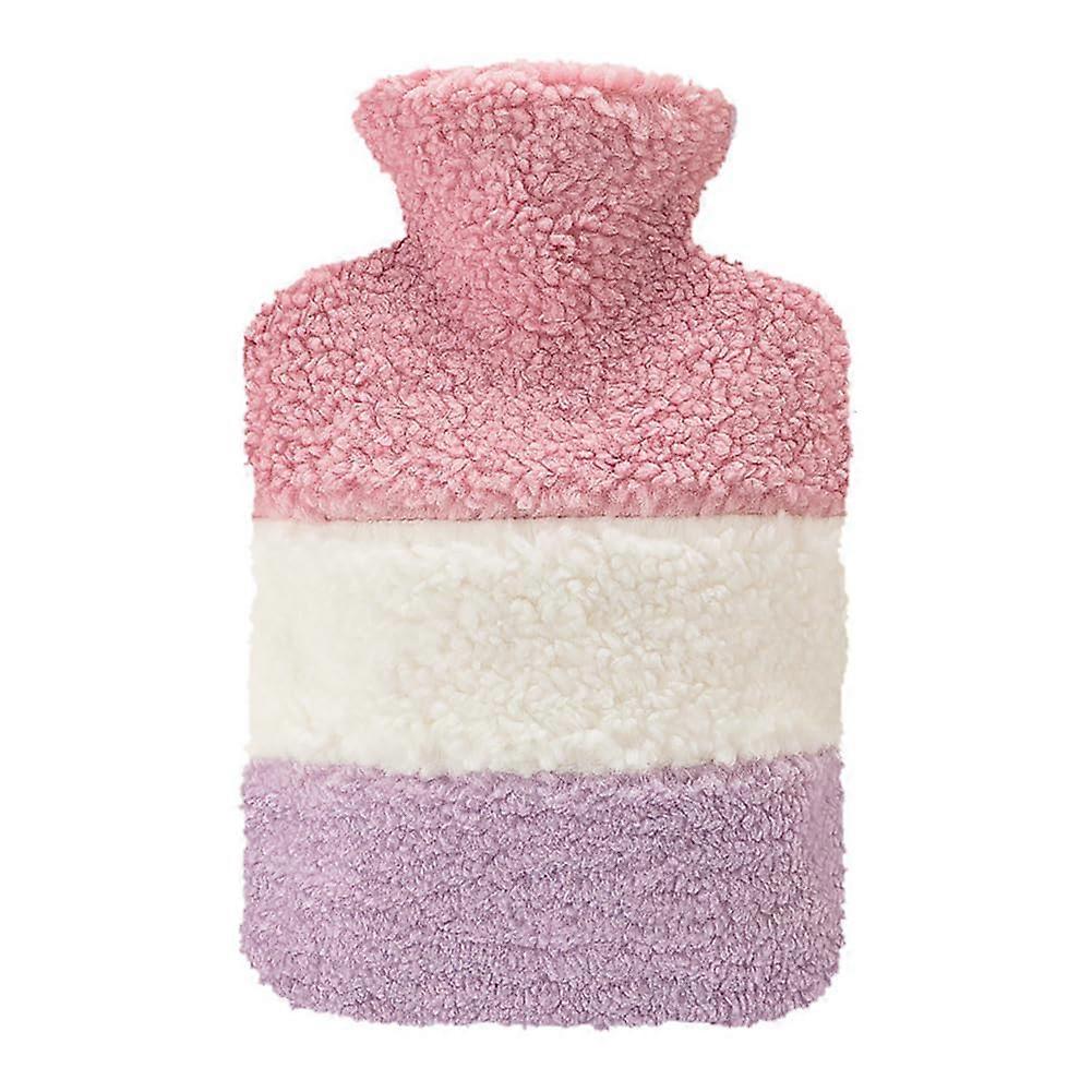Hot Water Bottle Belt Large Capacity Plush Cover with Print Pattern for Pain Relief Shoulder Back Foot Warmer Type 3