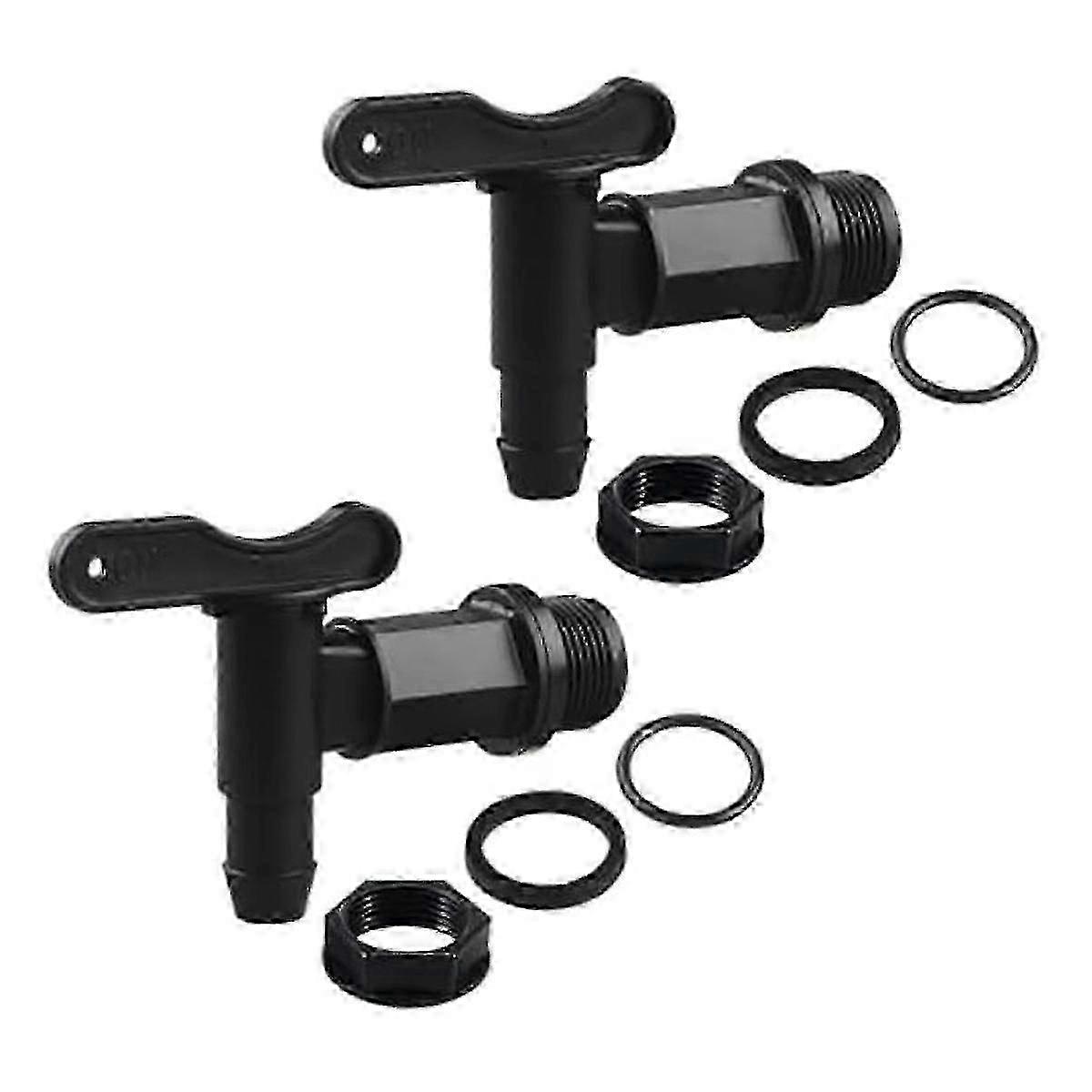 2 Set Drum Spigot Faucet Pail Taps with Gasket Plastic Construction Materials NPT Connection for Plastic Gallon Drums,_d0.0127 hwy