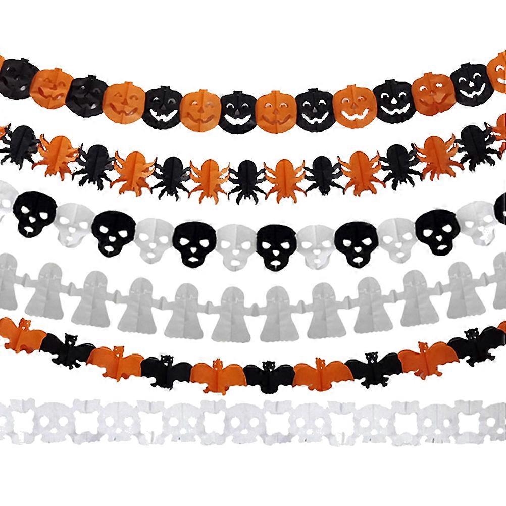 Bunting Banner Halloween Indoor Decorations Assorted Color Approx 17 x 165 x 7cm Party 6Pcs