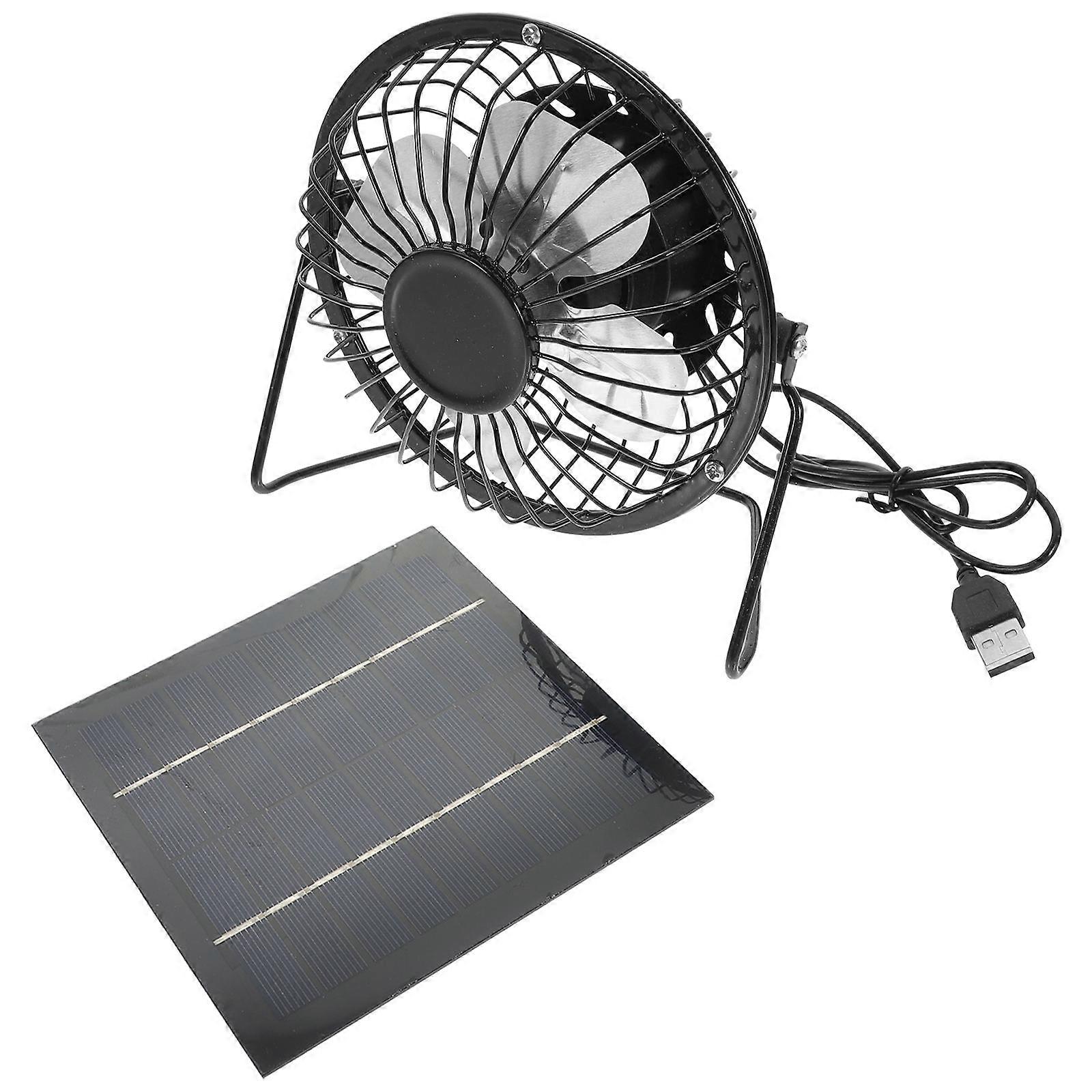 Solar Panel Fan Cooling Fan for Pets with 1Set 5W Solar Panel Charging Plate
