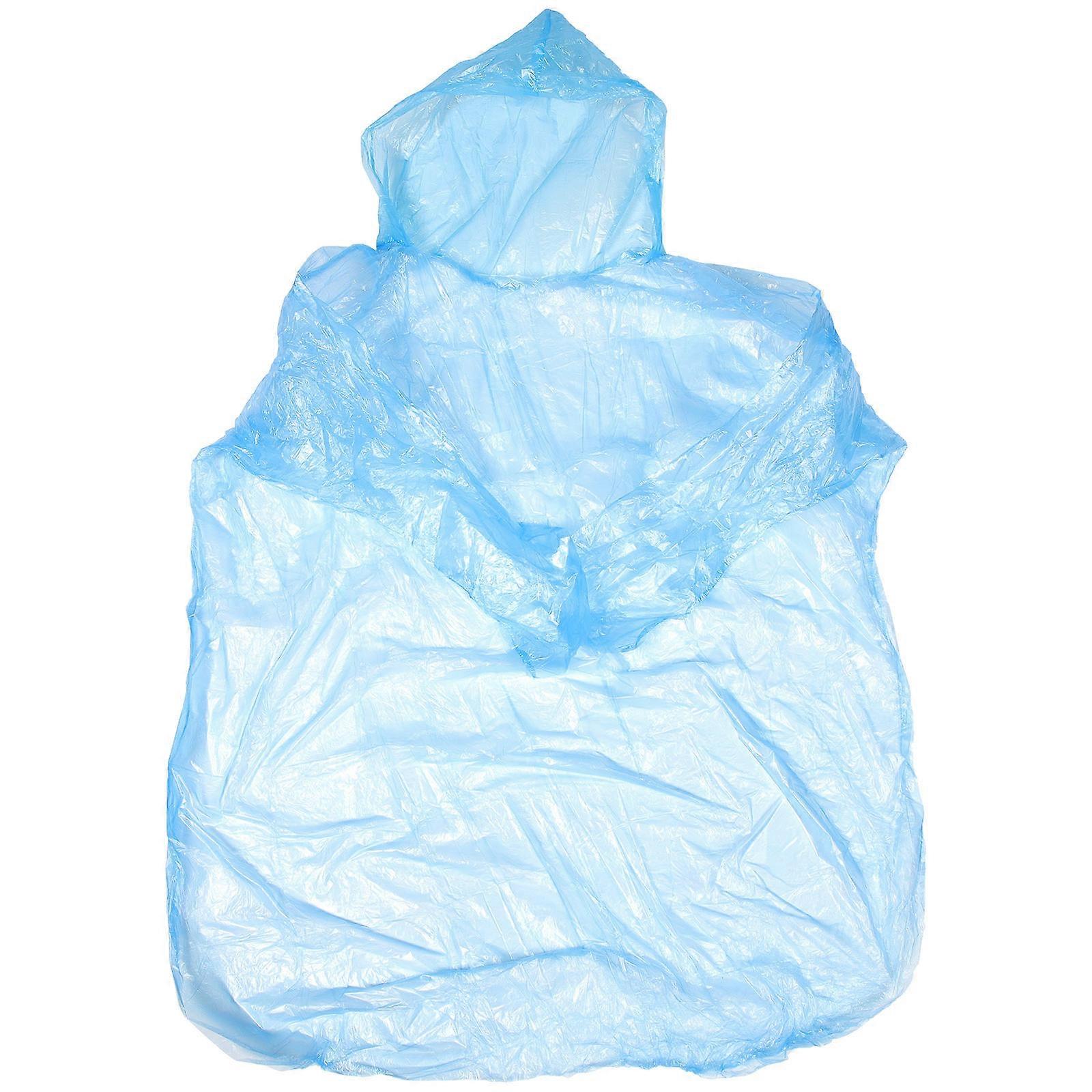 Emergency Use Waterproof Rain Poncho For Adults Rectangular Shape Sky Blue 110.00X67.00X0.10CM 20Pcs