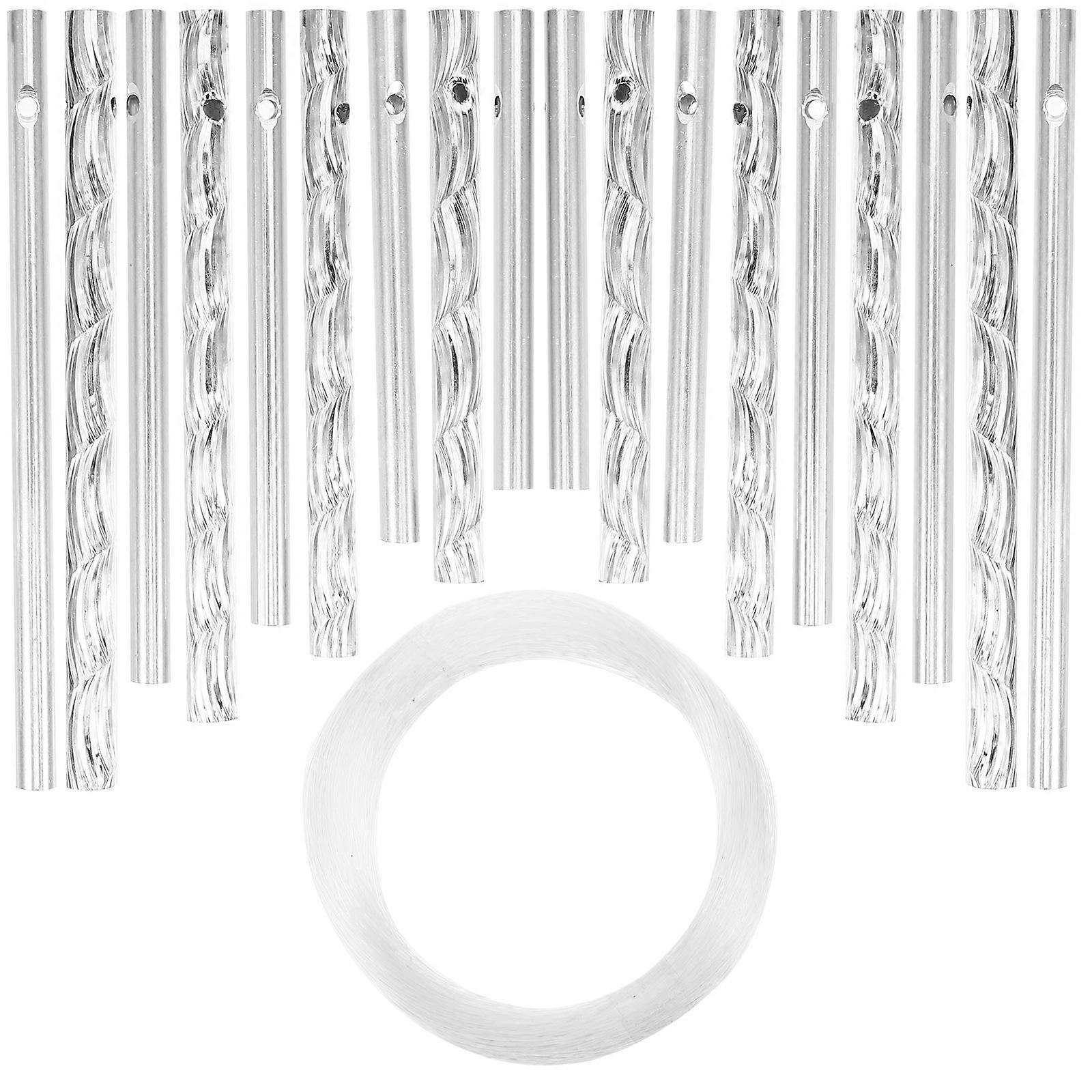 DIY Metal Wind Chime Tubes for Crafting Silver Color Gentle Tone Practical and Durable 1 Set