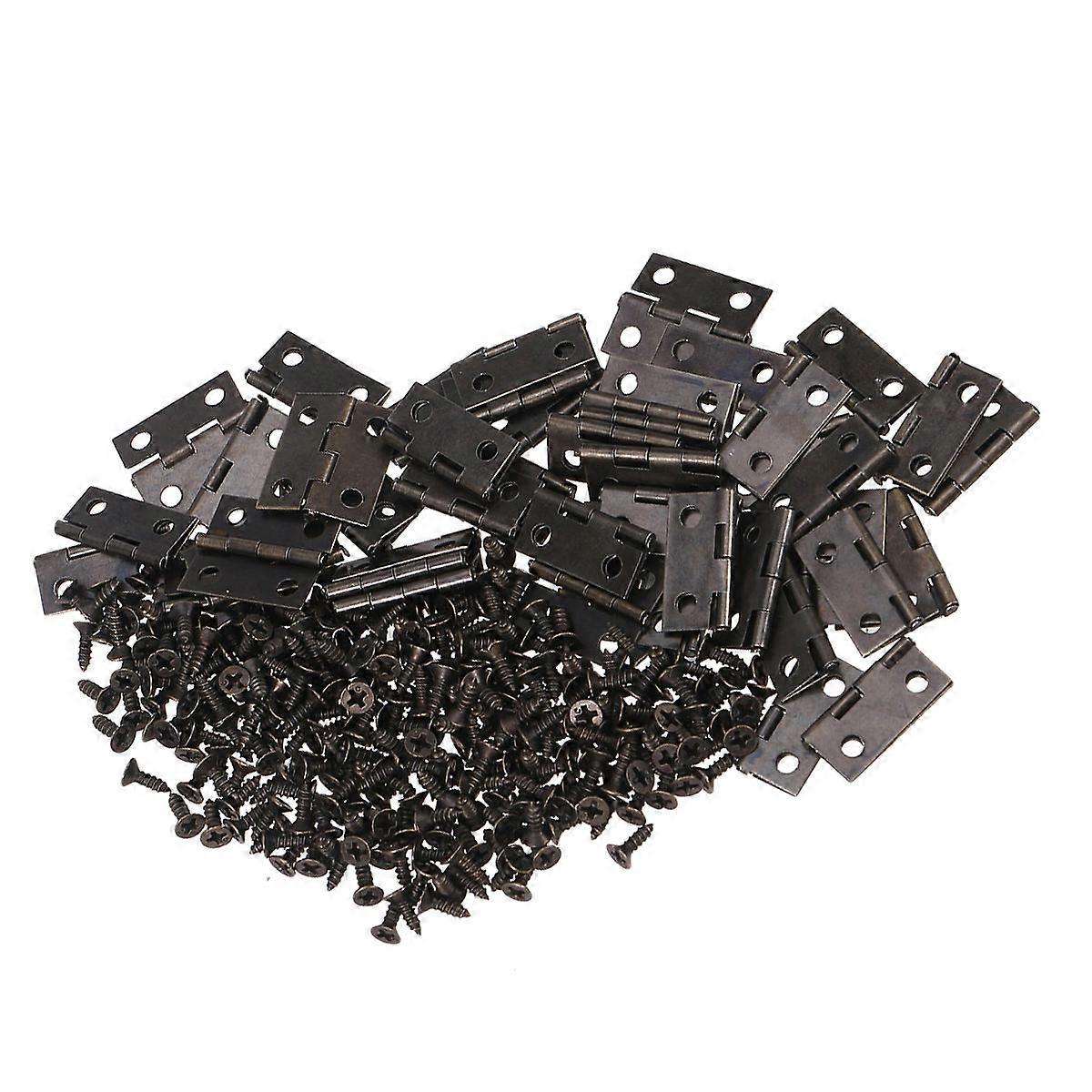 250pcs Heavy Duty Self Closing Spring Hinges Creative Metal Hinges for Jewelry Box with 50pcs Hinges and 200pcs Screws