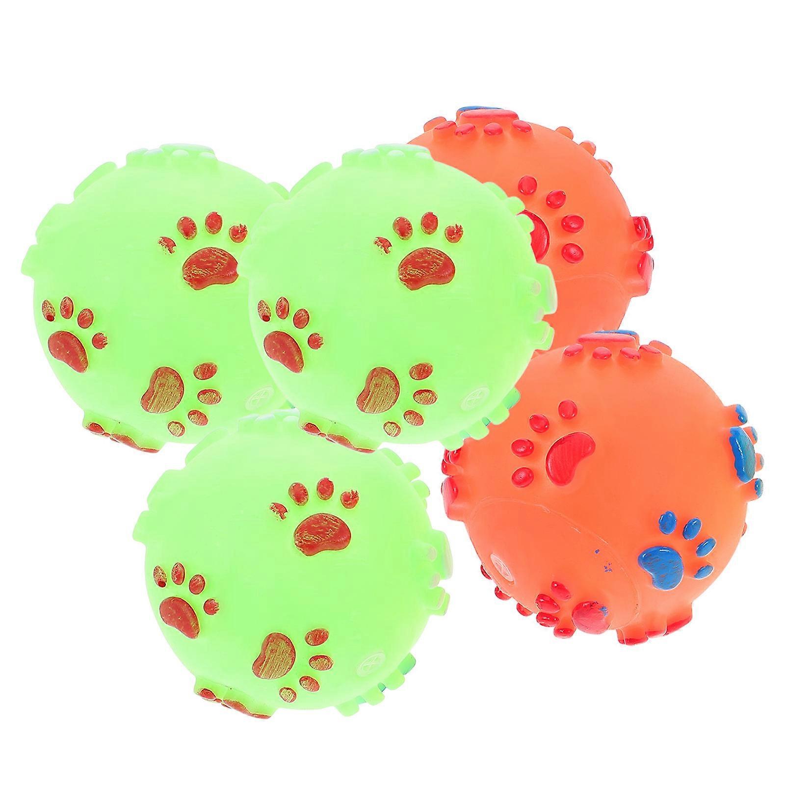 5pcs Squeaky Dog Toy Balls - Random Color - Puppy Chew Toys For Dogs, Dog Squeaky Balls Soft For Small Medium Dogs Pets Interactive Play