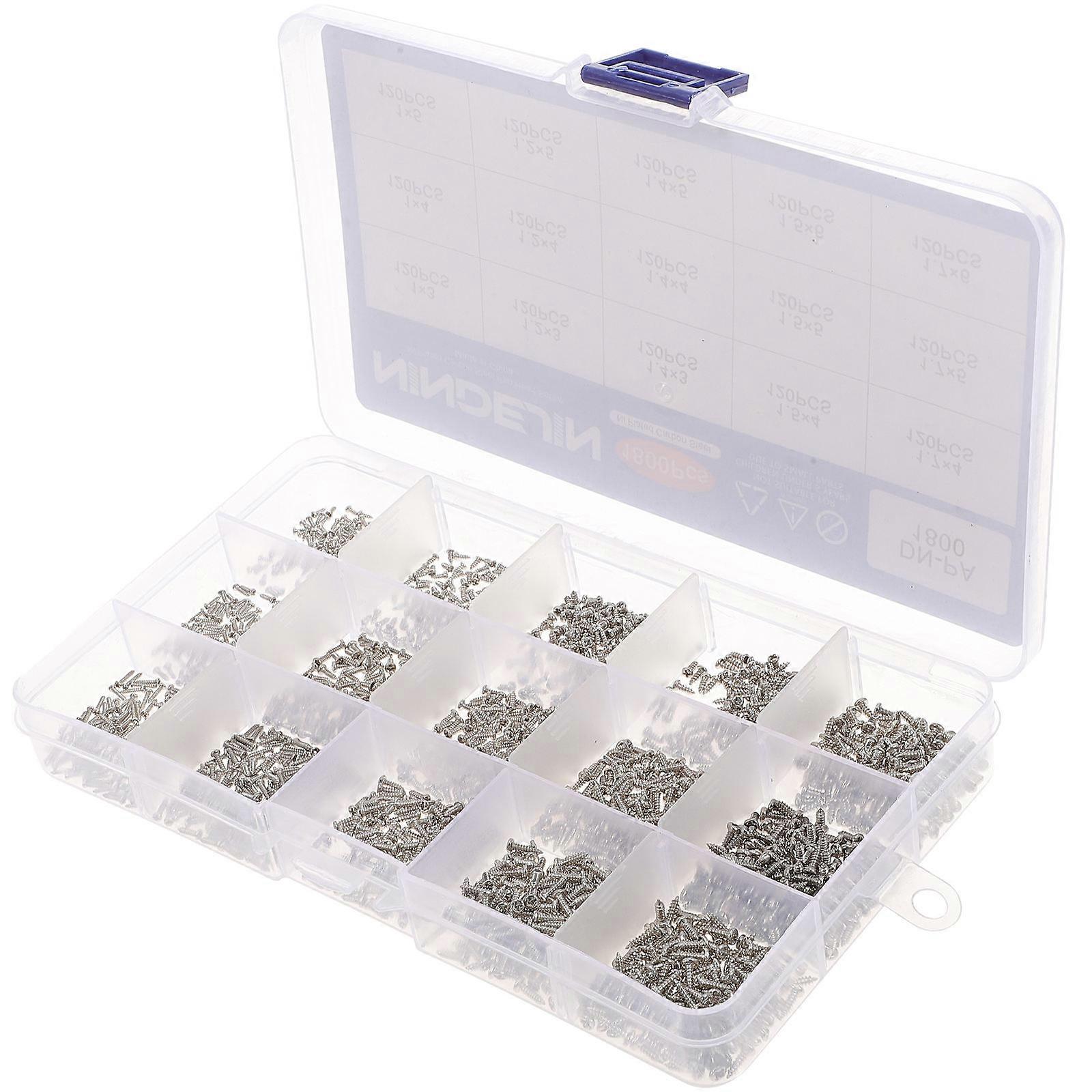 Self-Tapping Screw Assortment Kit For Wood Metal Practical Design Round Head Carbon Steel Fixation 1 Set