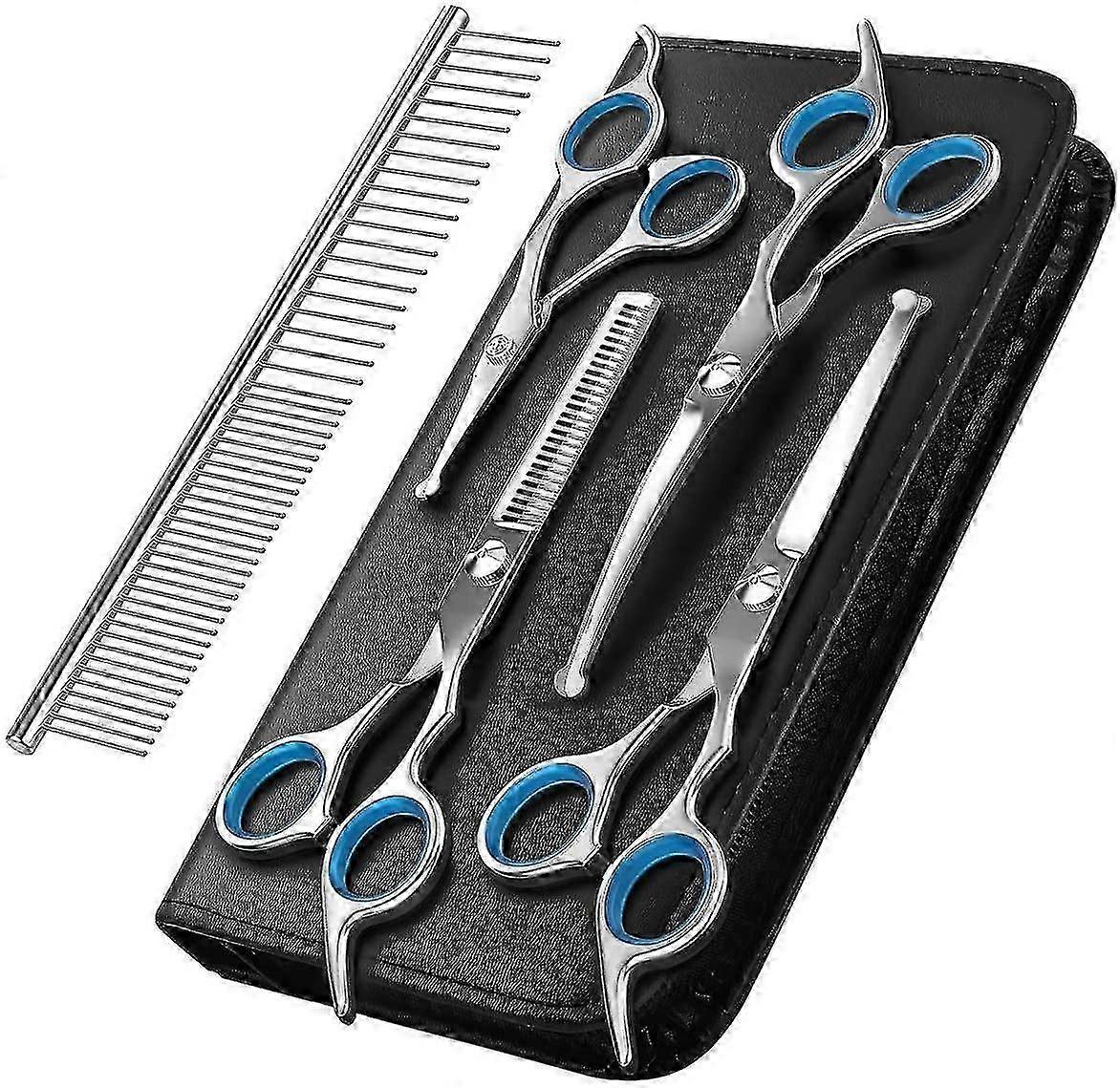 Dog Grooming Scissors Kit Professional Safety Thinning Shears Comb | Fruugo Us
