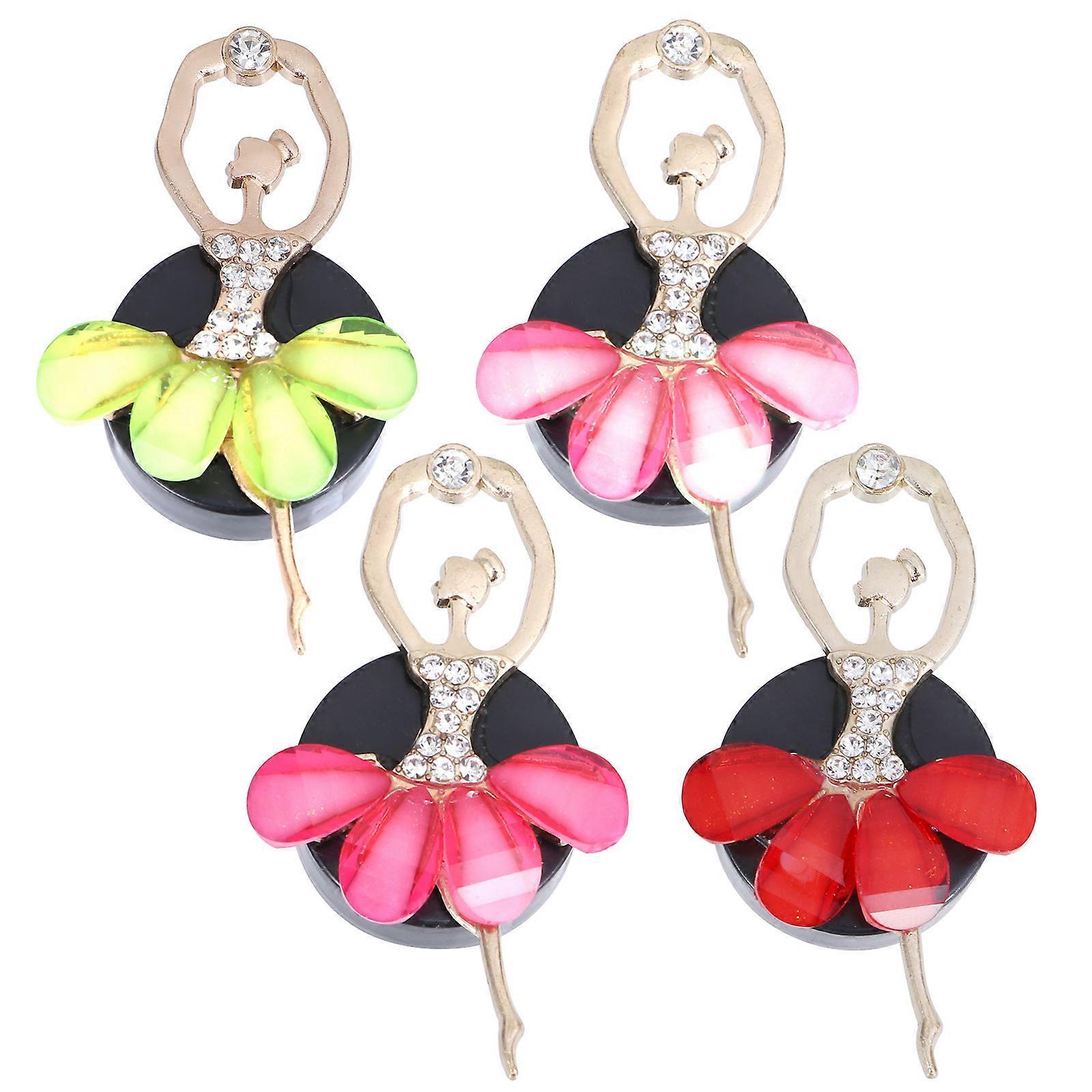 Aesthetic Car Accessories 4Pcs Ballet Girl Car Air Freshener Clip Shape Assorted Color Aromatherapy 4Pcs