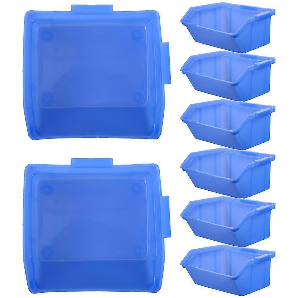 Plastic Shelf Bins 8Pcs Stacking Design Storage Bin For Small Components Organization Suitable For Indoor And Outdoor Use Sturdy And Reliable