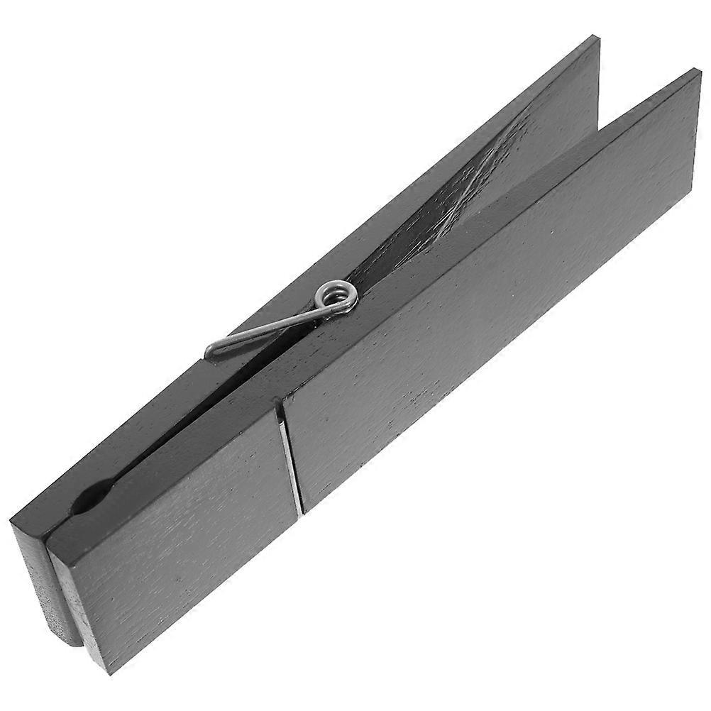 Giant Wooden Clothespin for Clothes Black Color Reusable Lightweight Large Size 7.5 Inches