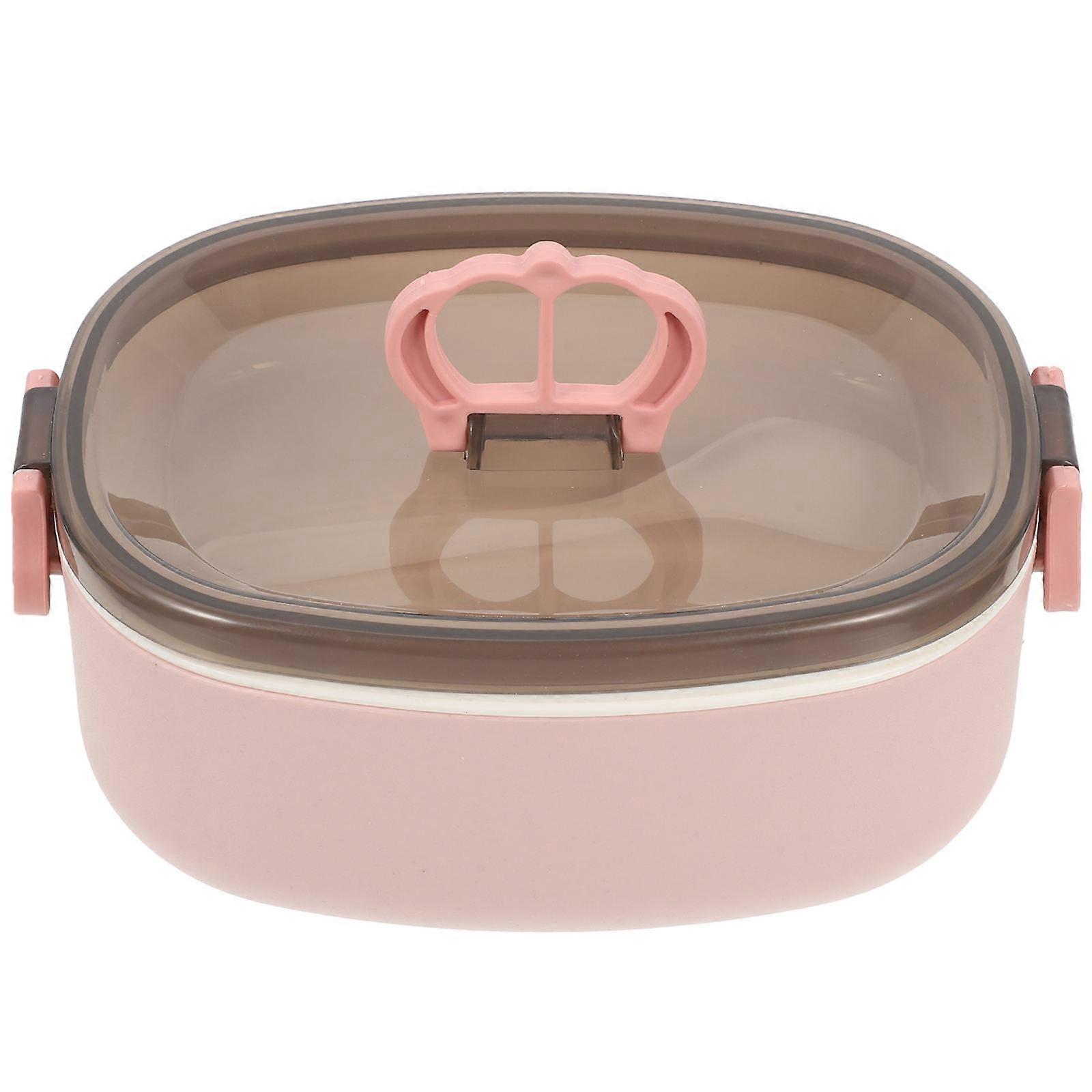Portable Microwave Safe Bento Lunch Box with Compartments, Reusable Leak Resistant Food Container for Office and Outdoor Use, Pink