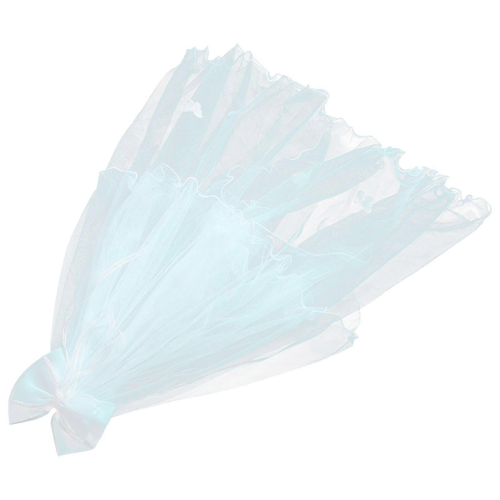 Elegant Transformation Children Veil Comfortable Material White Bow Hair Accessory 1Pack