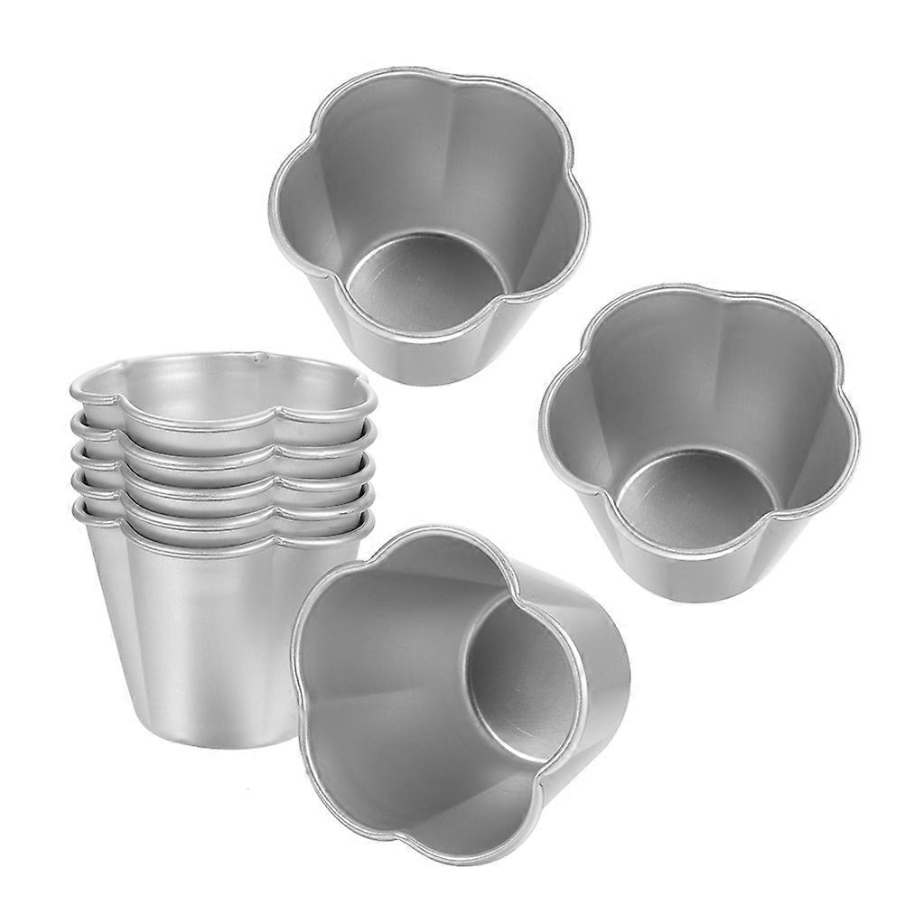 6pcs Non Stick Aluminum Baking Molds for Cupcakes, Tarts, and Puddings – Oven Safe High Temperature Round Bakeware for Individual Servings and