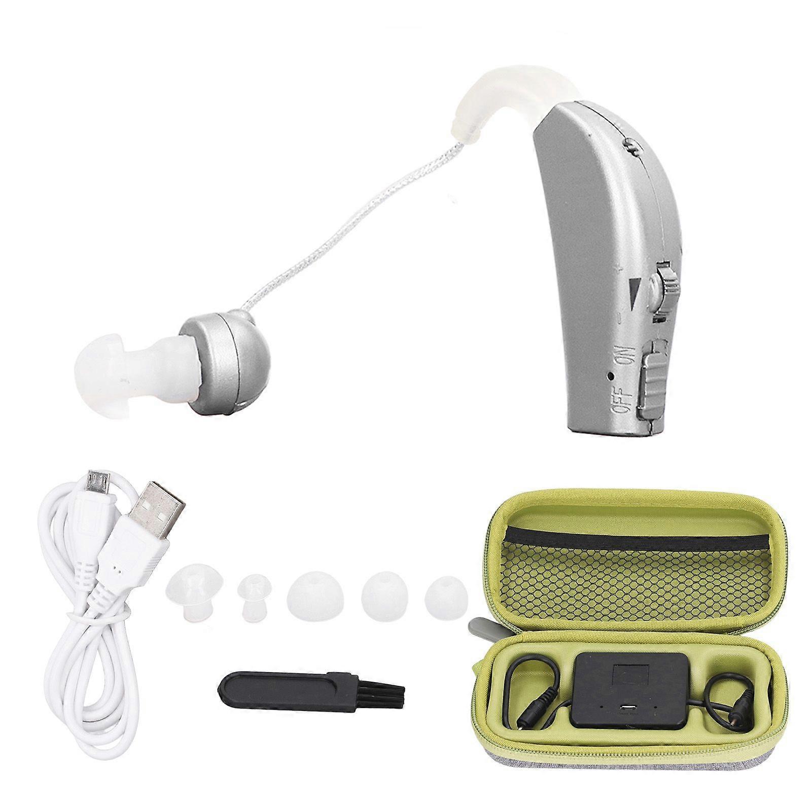 Sound Amplifier BX 07 Rechargeable Single Digital Ear Amplification Device for Hearing Assisstance Silver