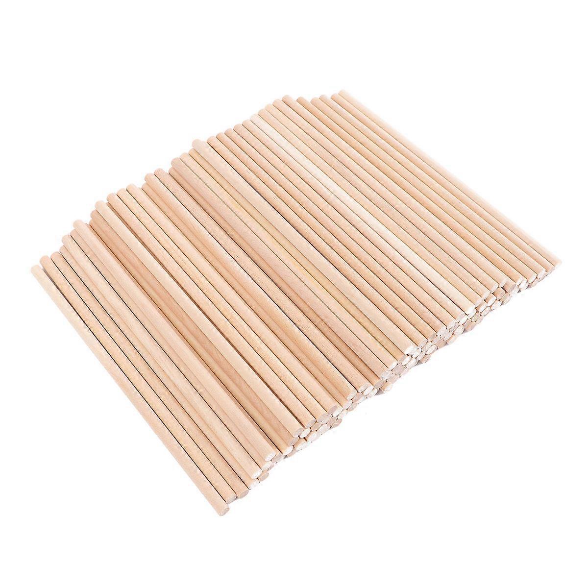 Wooden Round Dowel Rods Craft Sticks for Woodworking DIY Building Model Toy 100pcs 15 x 0.5cm